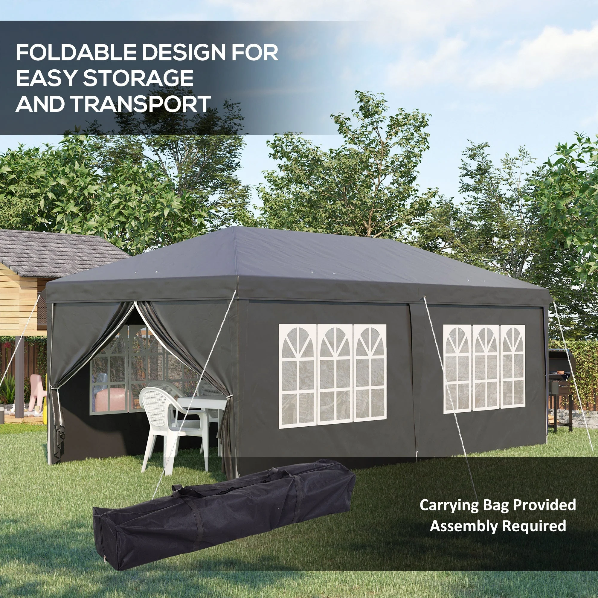 3 x 6 m Pop Up Gazebo with Sides and Windows - Image 5