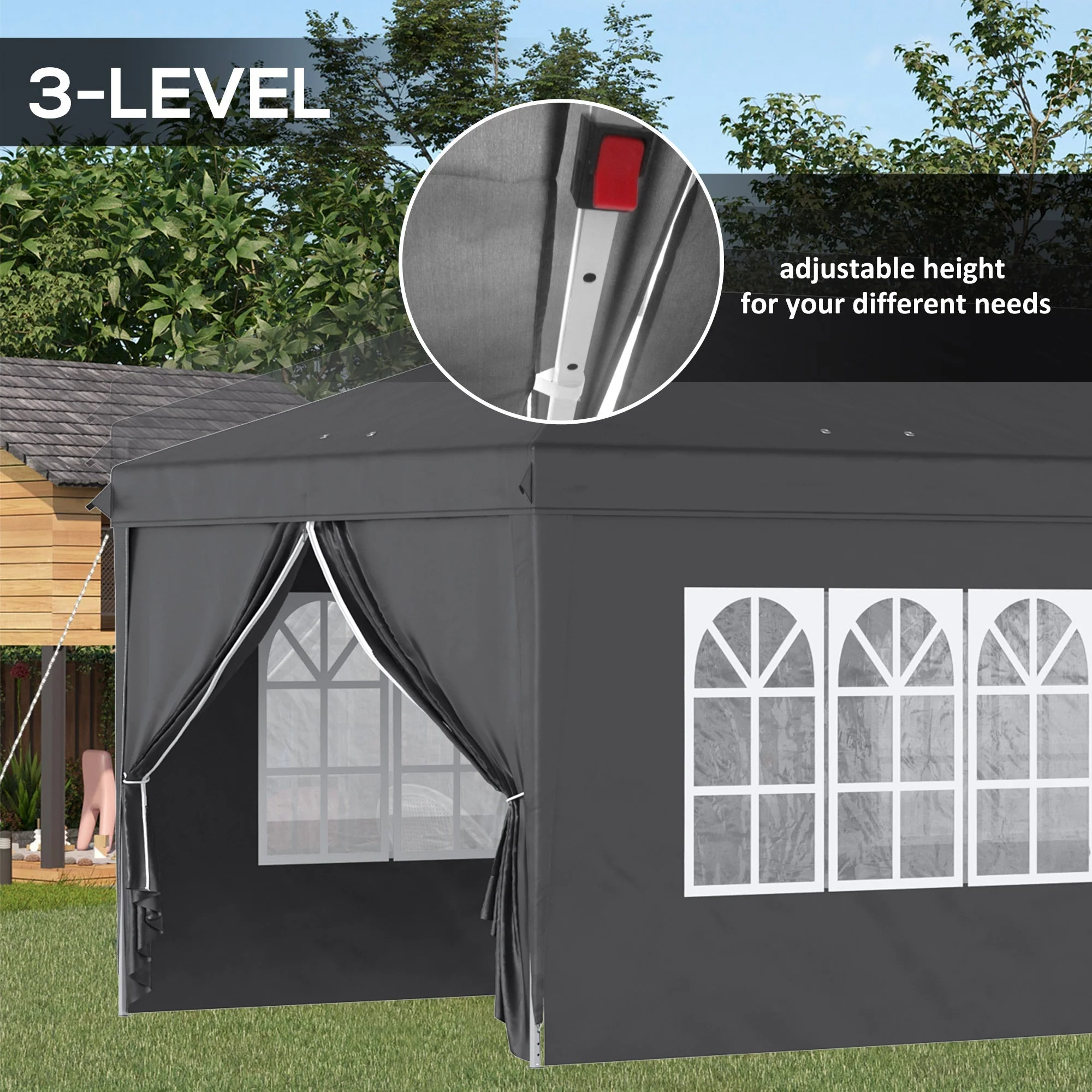 3 x 6 m Pop Up Gazebo with Sides and Windows - Image 7