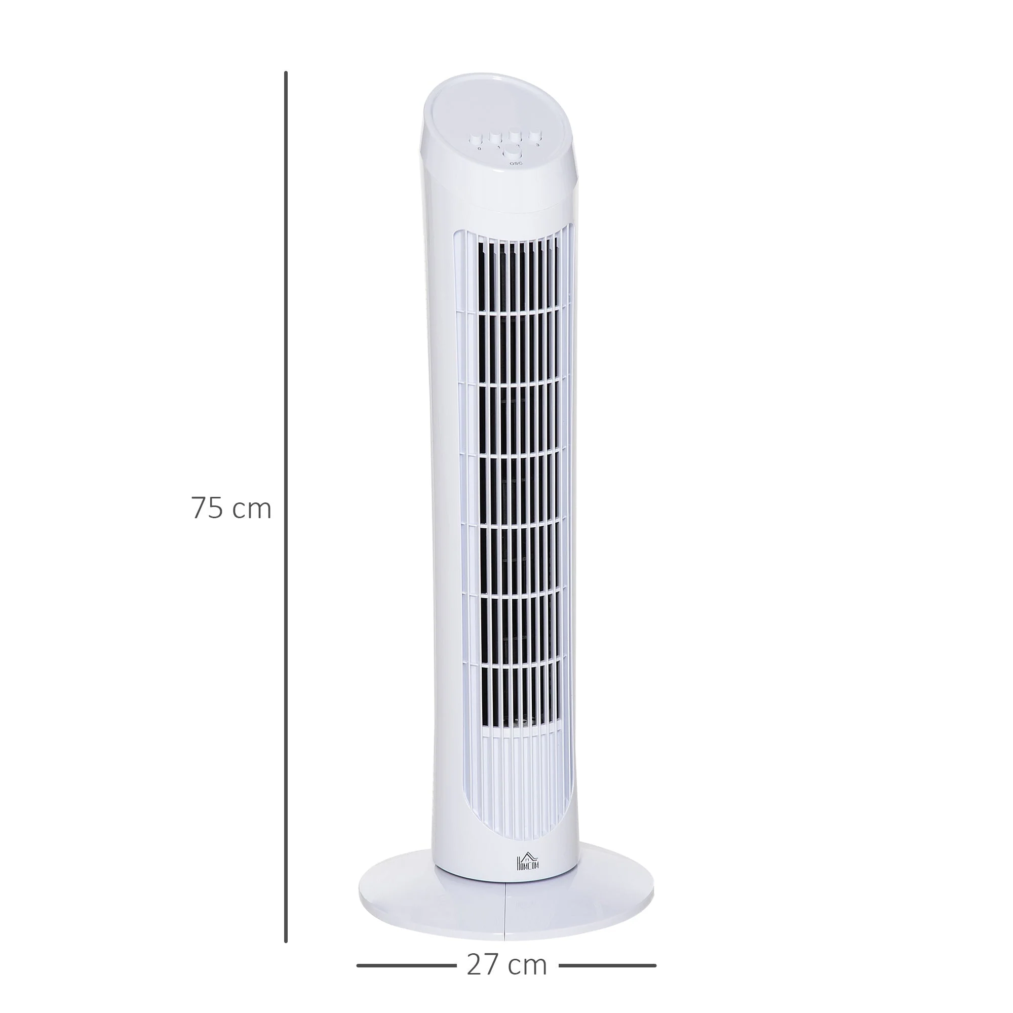 30" Oscillating Tower Fan 3 Speed Mode Ultra Slim Indoor Air Refresher Cooling Machine Noise Reduction - White - Image 3