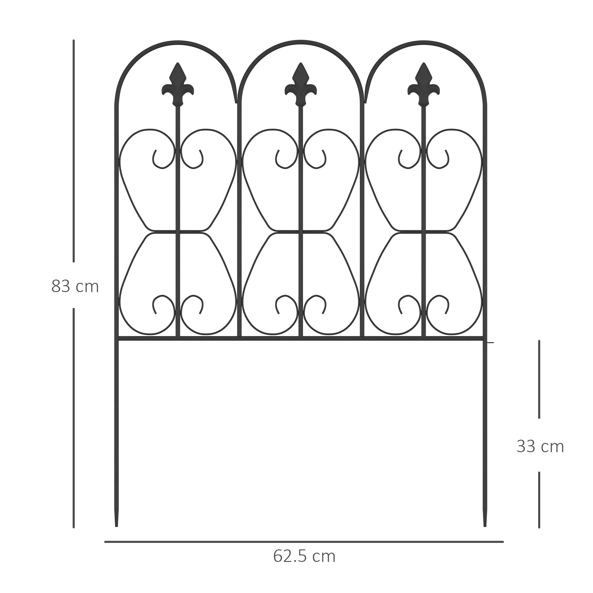 307cm Metal Decorative Garden Fence - Image 2