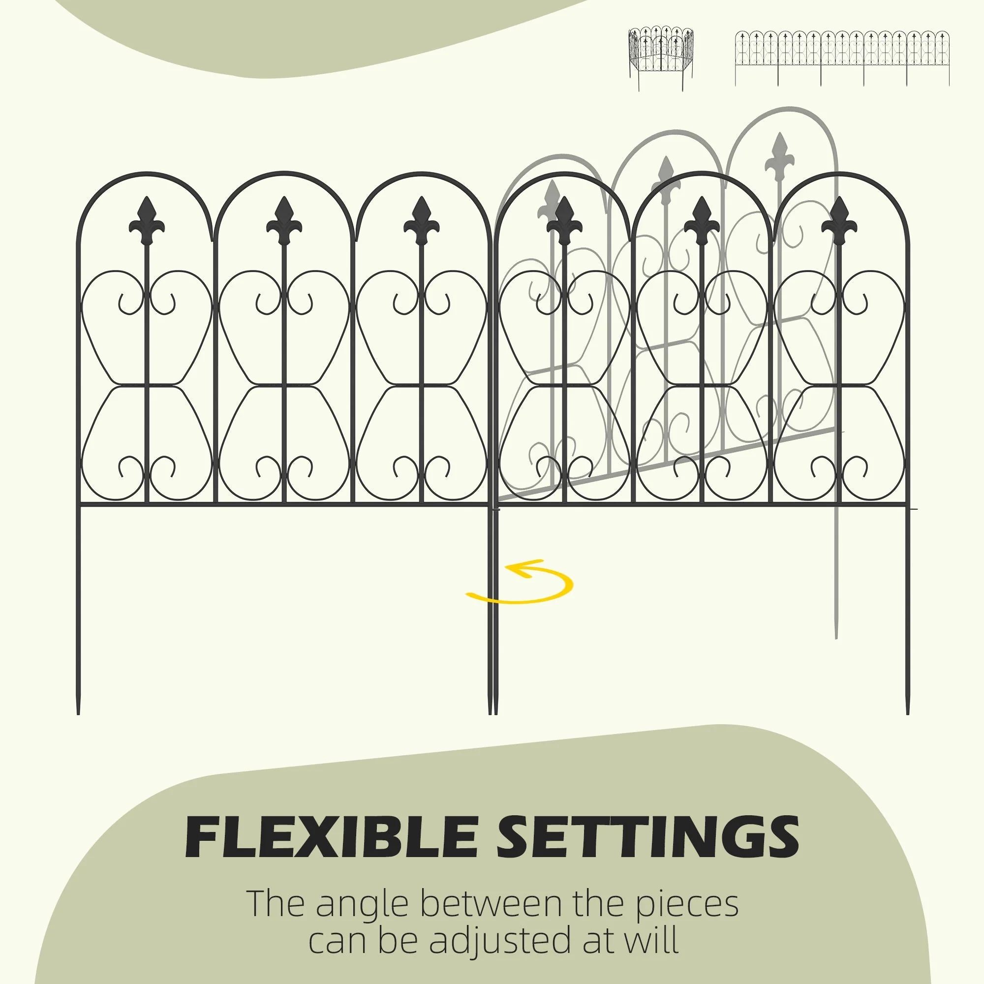 307cm Metal Decorative Garden Fence - Image 4