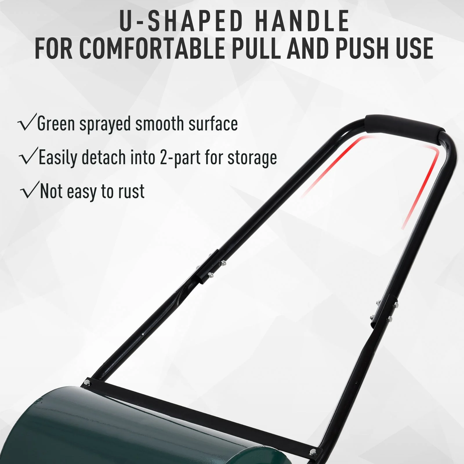 30cm Metal Water/Sand Filled Heavy Duty Garden Lawn Roller Green - Image 4