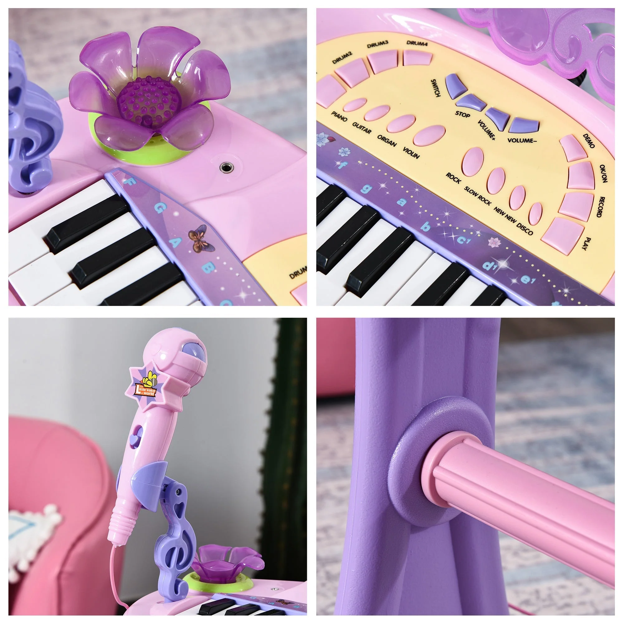 32 Keys Kids Mini Electronic Keyboard Musical Instrument Educational Game Toy Children Grand Piano Stool Micropho - Image 3