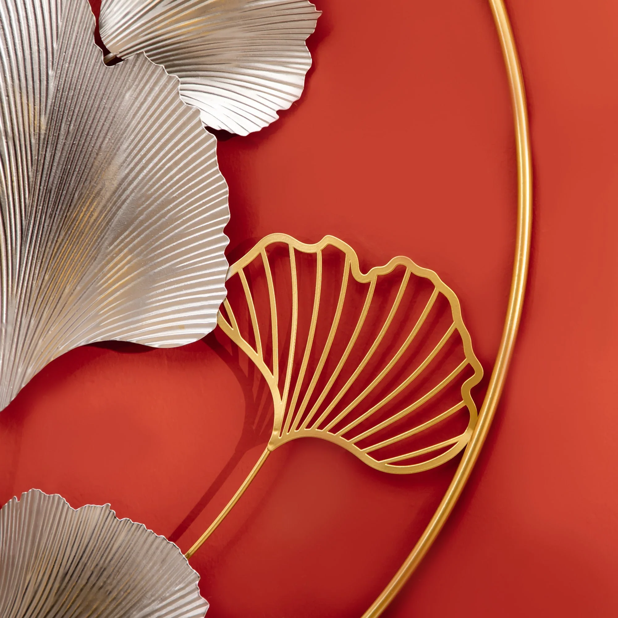 3D Metal Wall Art Modern Ginkgo Leaves Hanging Wall Sculptures Home Decor for Living Room Bedroom Dining Room - Image 8