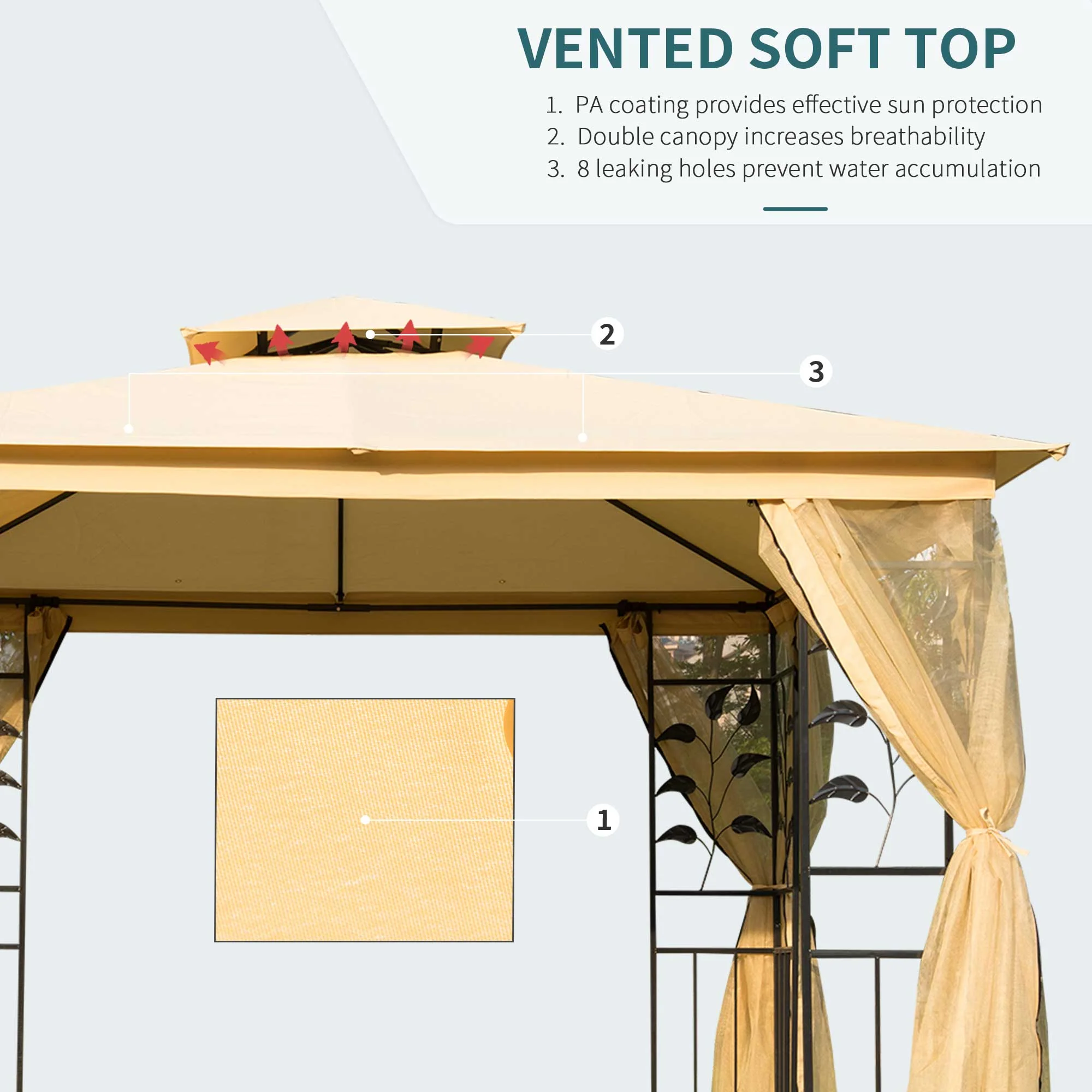 3M x 3M Garden Gazebo - Image 5
