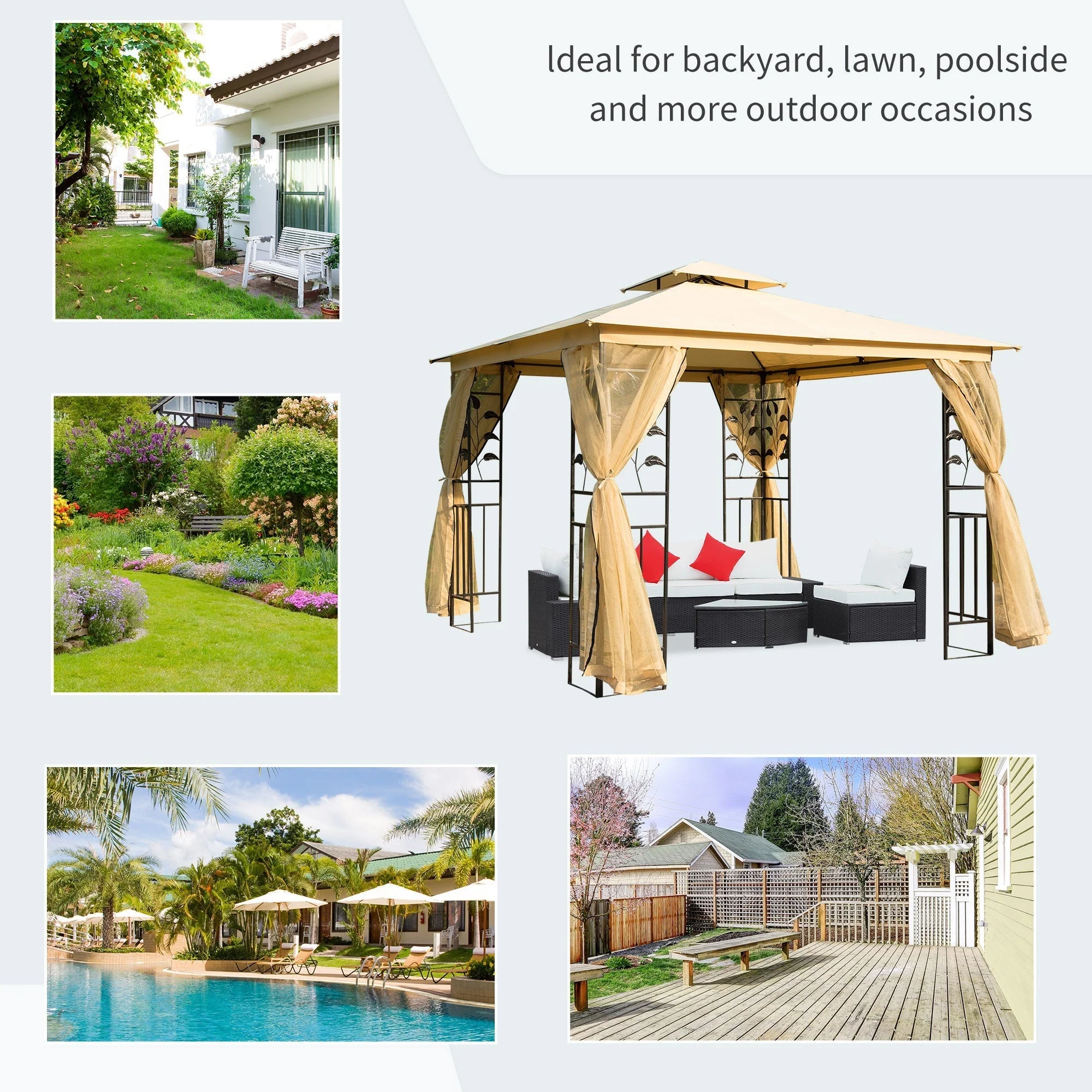 3M x 3M Garden Gazebo - Image 7