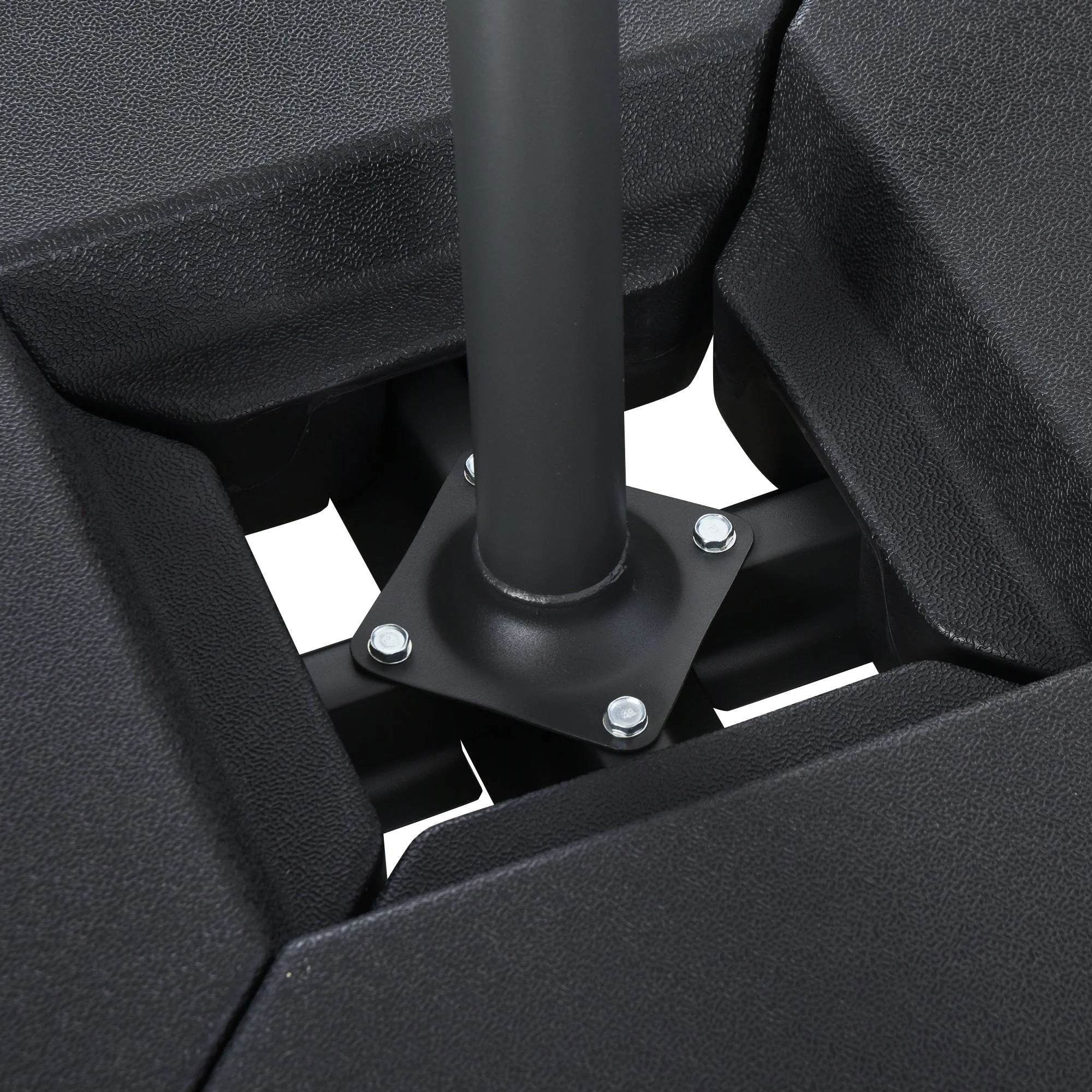 4-Piece Fillable Parasol Base w/ Steel Cross Base Garden Umbrella Stand Weight Umbrella Sand Water Plastic Black - Image 8