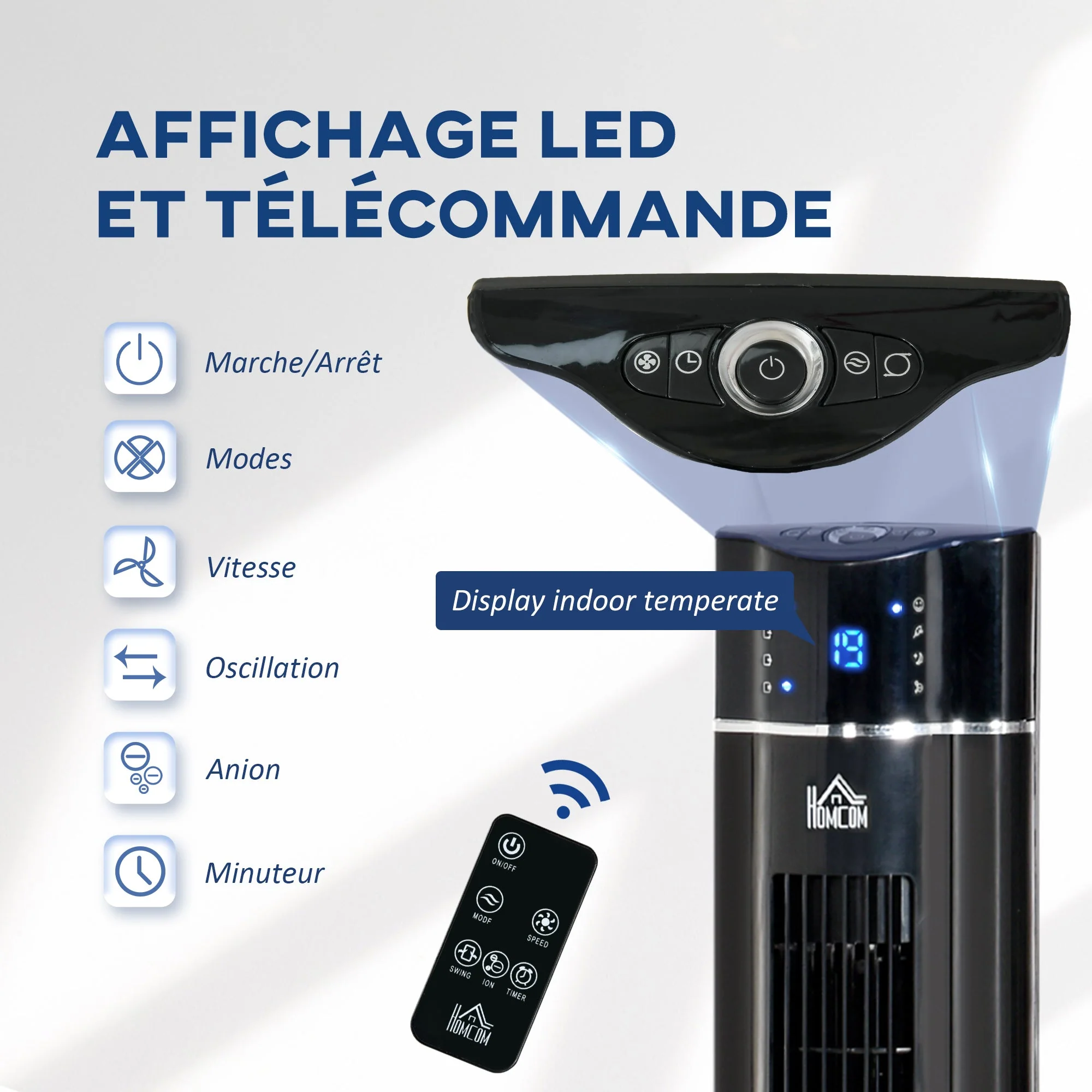 42" Anion Tower Fan Cooling for Bedroom with 3 Speed - Image 7