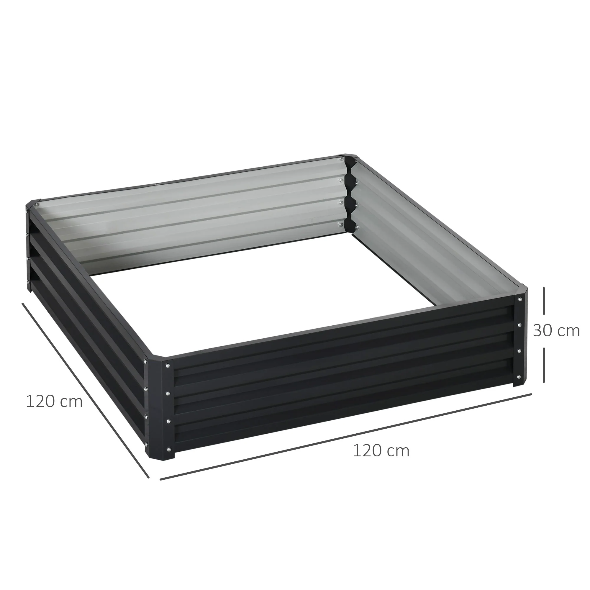 432L Square Raised Garden Bed Box with Weatherized Steel Frame for Vegetables - Image 3