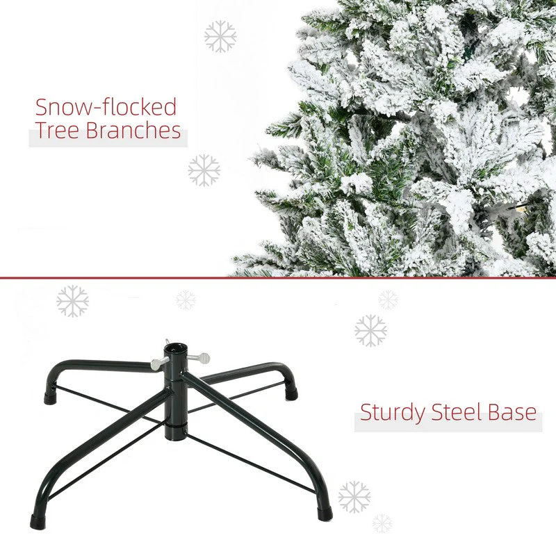 5' Snow Flocked Artificial Christmas Tree Xmas Pine Tree with Realistic Branches - Image 7