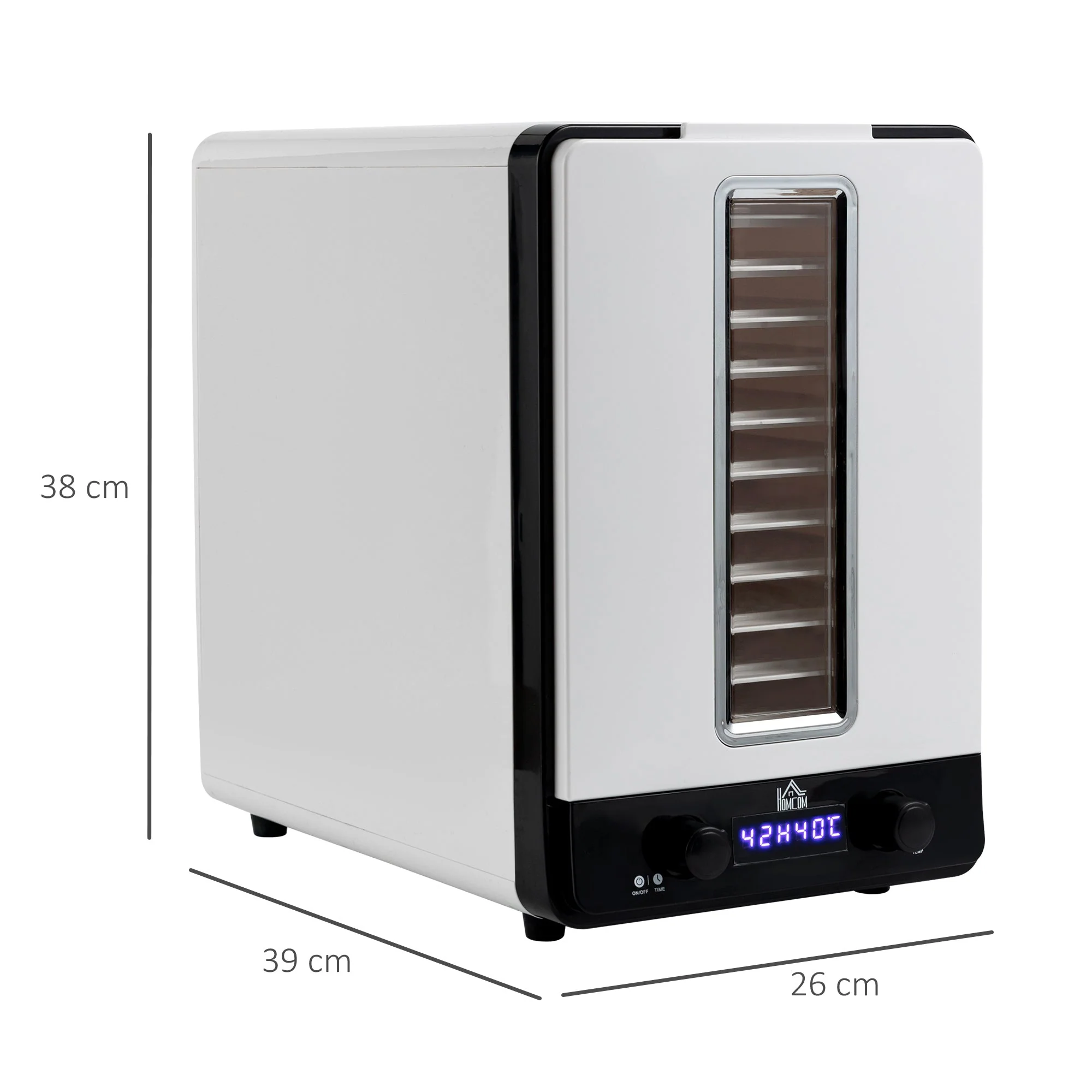 550W 10Kg Eleven Tray Food Dehydrator With Timer White by Homcom - Image 3