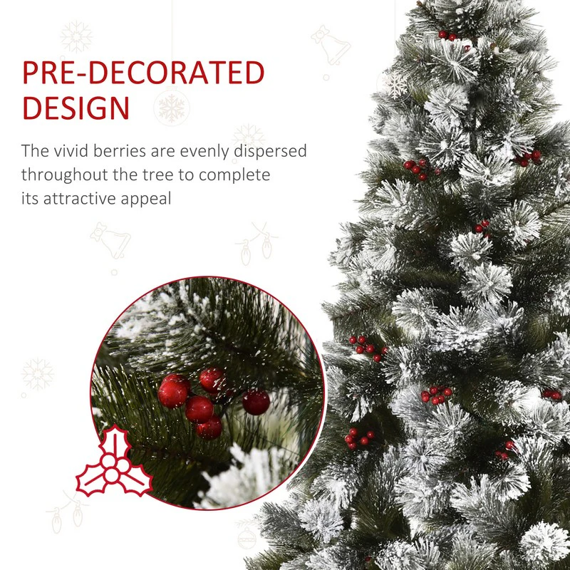 5 Foot Christmas Tree Artificial - White Frosted Green 184 Tips - Image 5