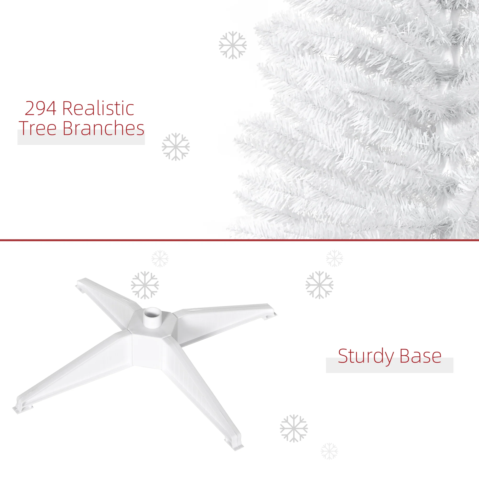 5ft Christmas Tree Artificial - White Slim 294 Tips - Image 6