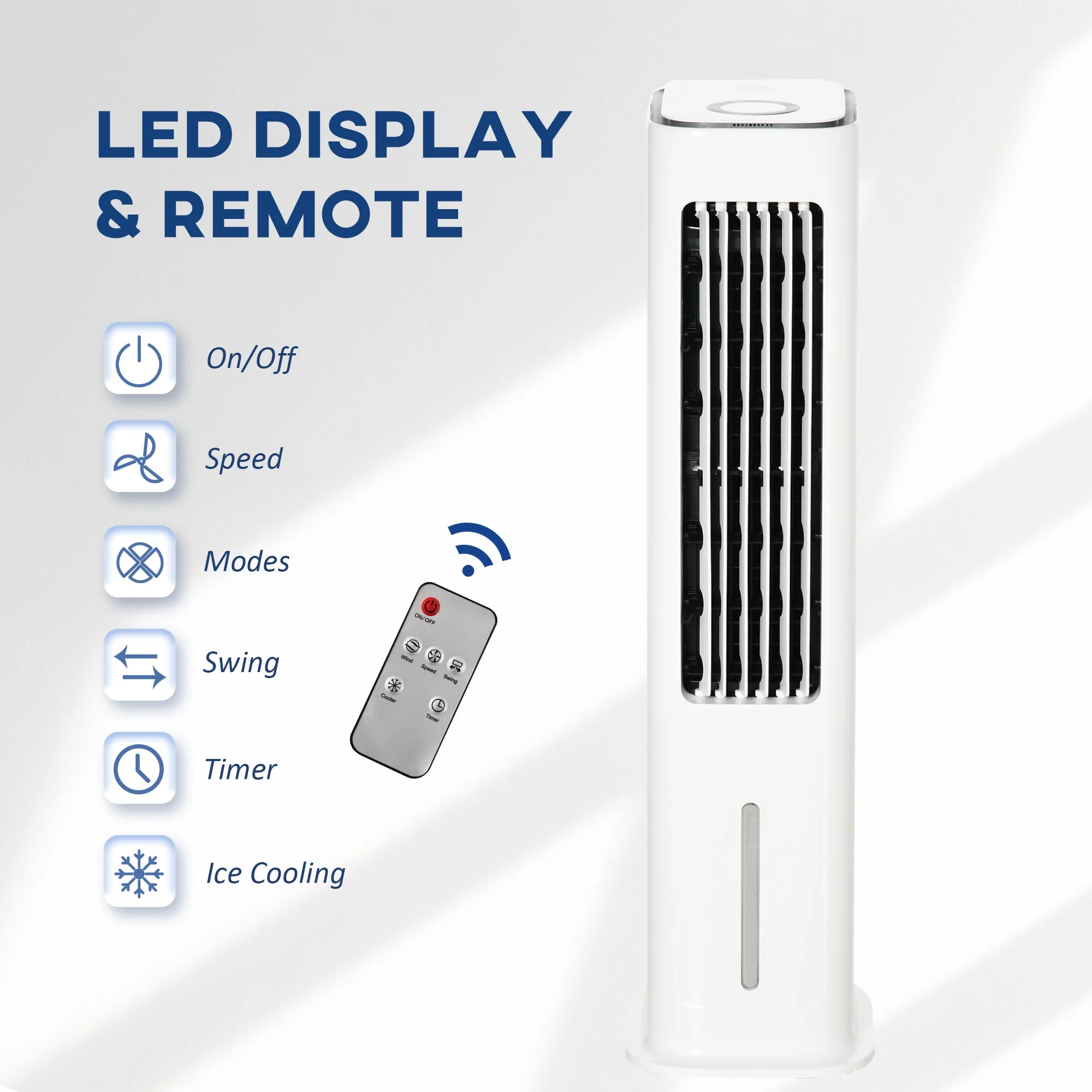 5L Oscillating Three Speed Air Cooler With Timer & Remote Control White by Homcom - Image 3