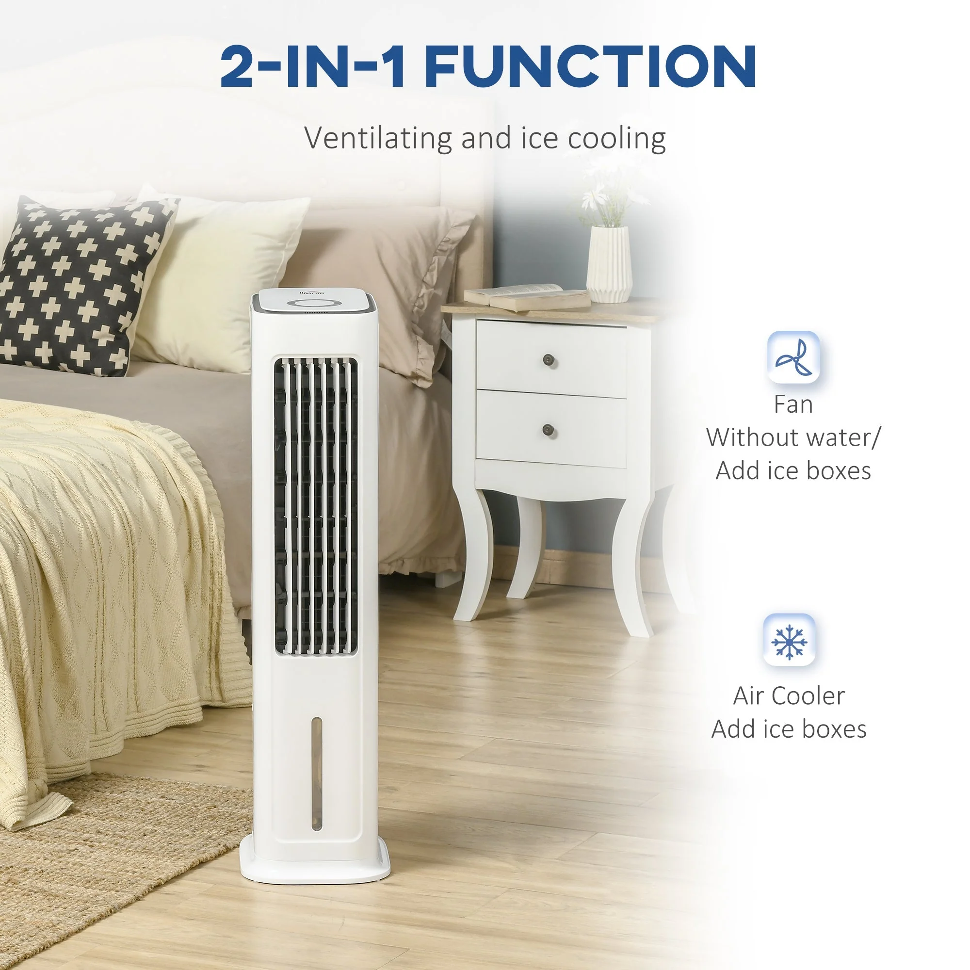 5L Oscillating Three Speed Air Cooler With Timer & Remote Control White by Homcom - Image 5