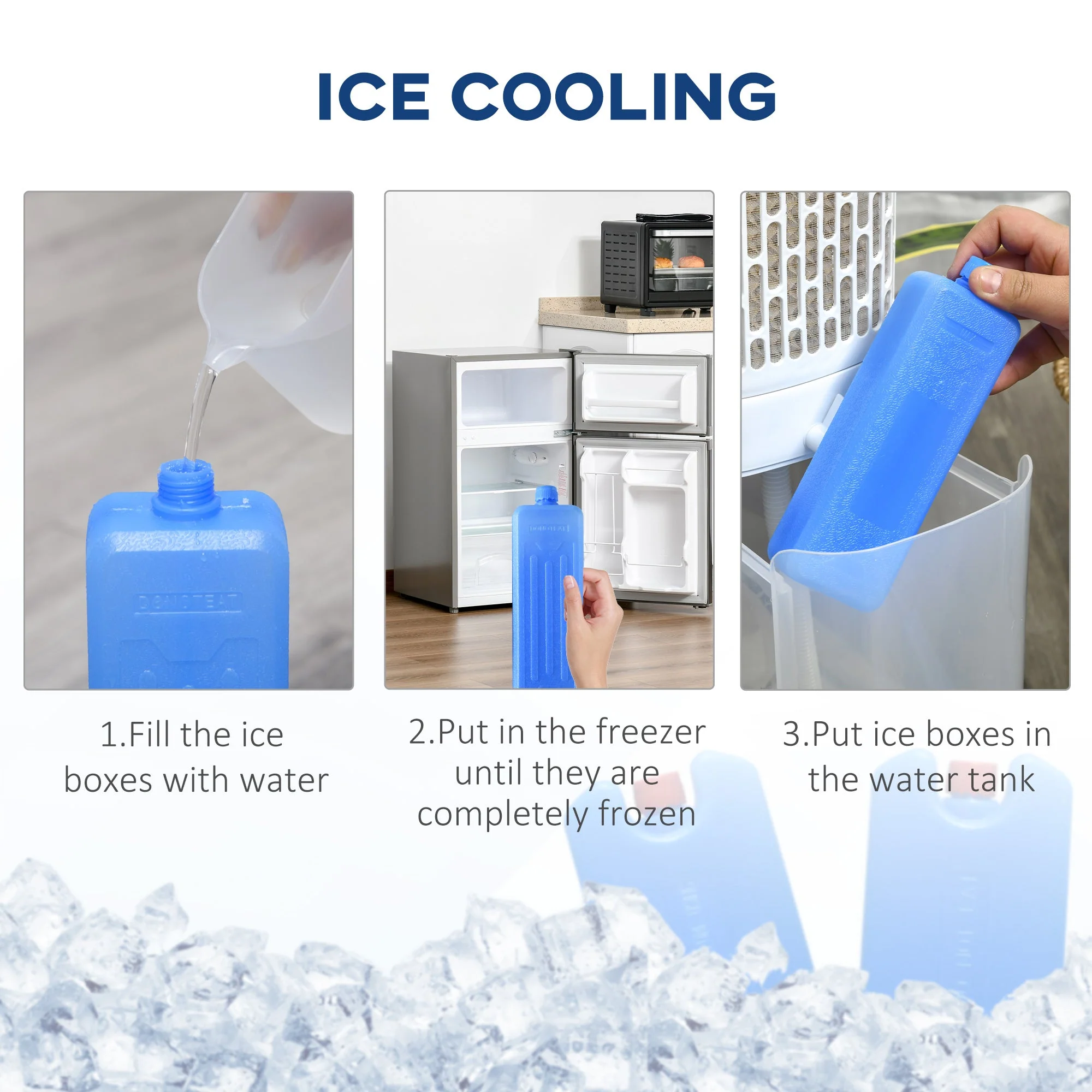 5L Oscillating Three Speed Air Cooler With Timer & Remote Control White by Homcom - Image 6