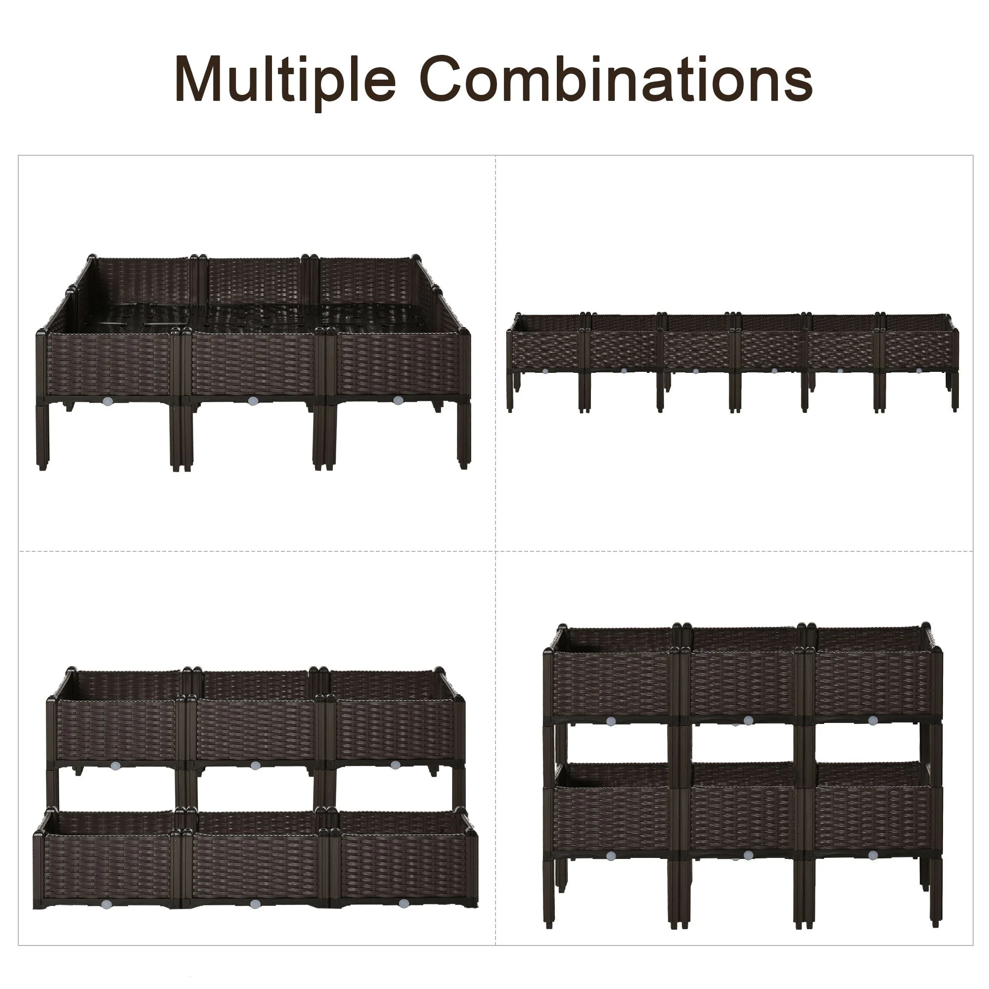 6-piece Lightweight Raised Flower Bed Free Combination Grow Box - Image 6