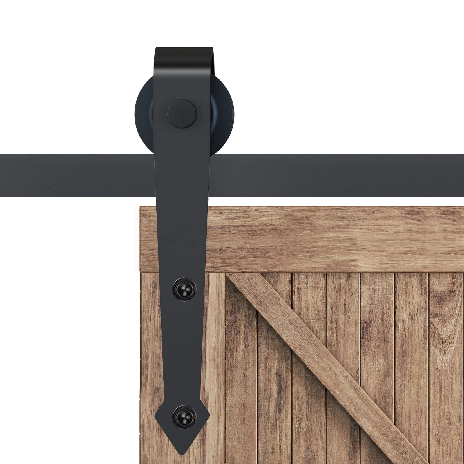 6' Sliding Wood Barn Door Stainless Steel Set - Image 5