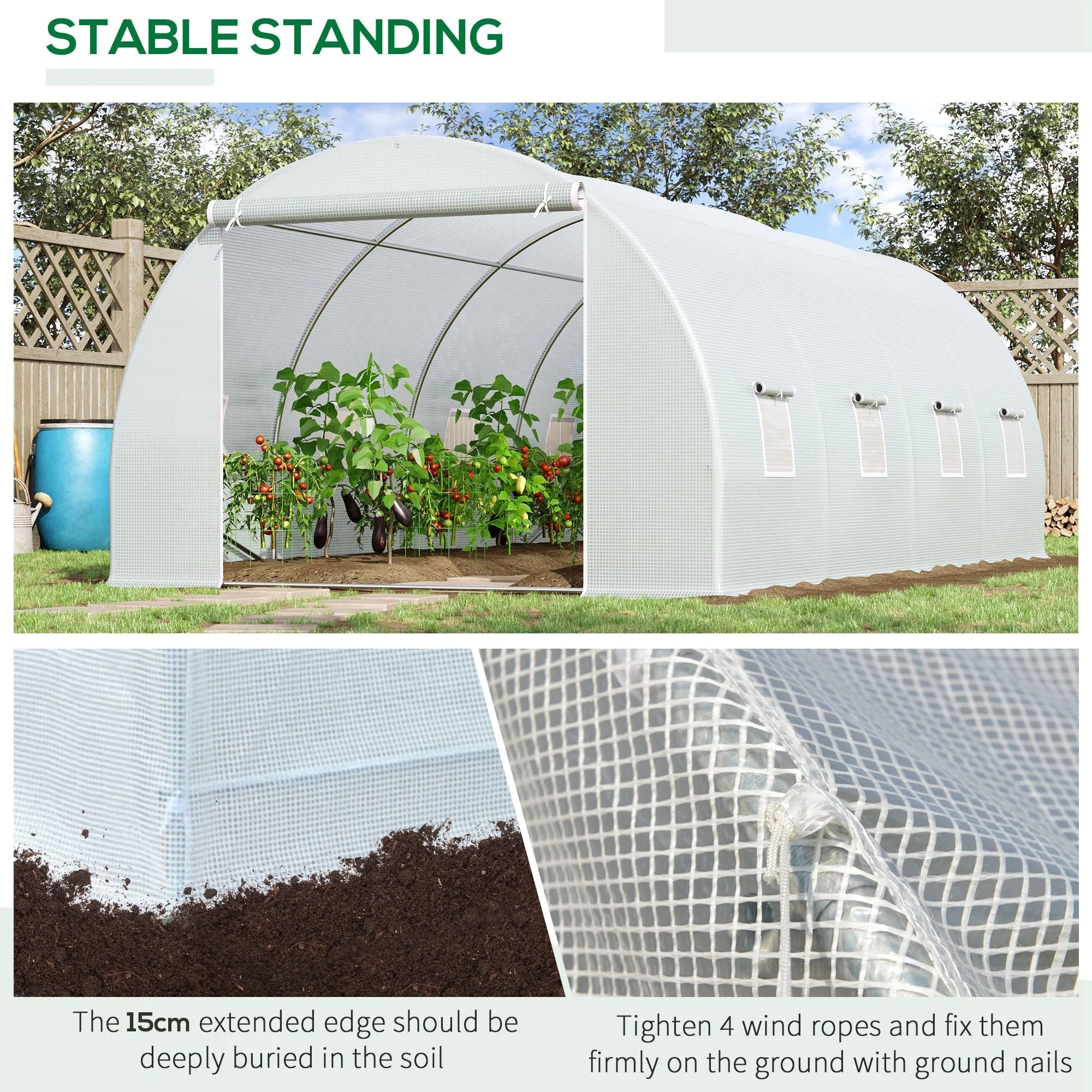 6 x 3 x 2 m Polytunnel Greenhouse - Image 5