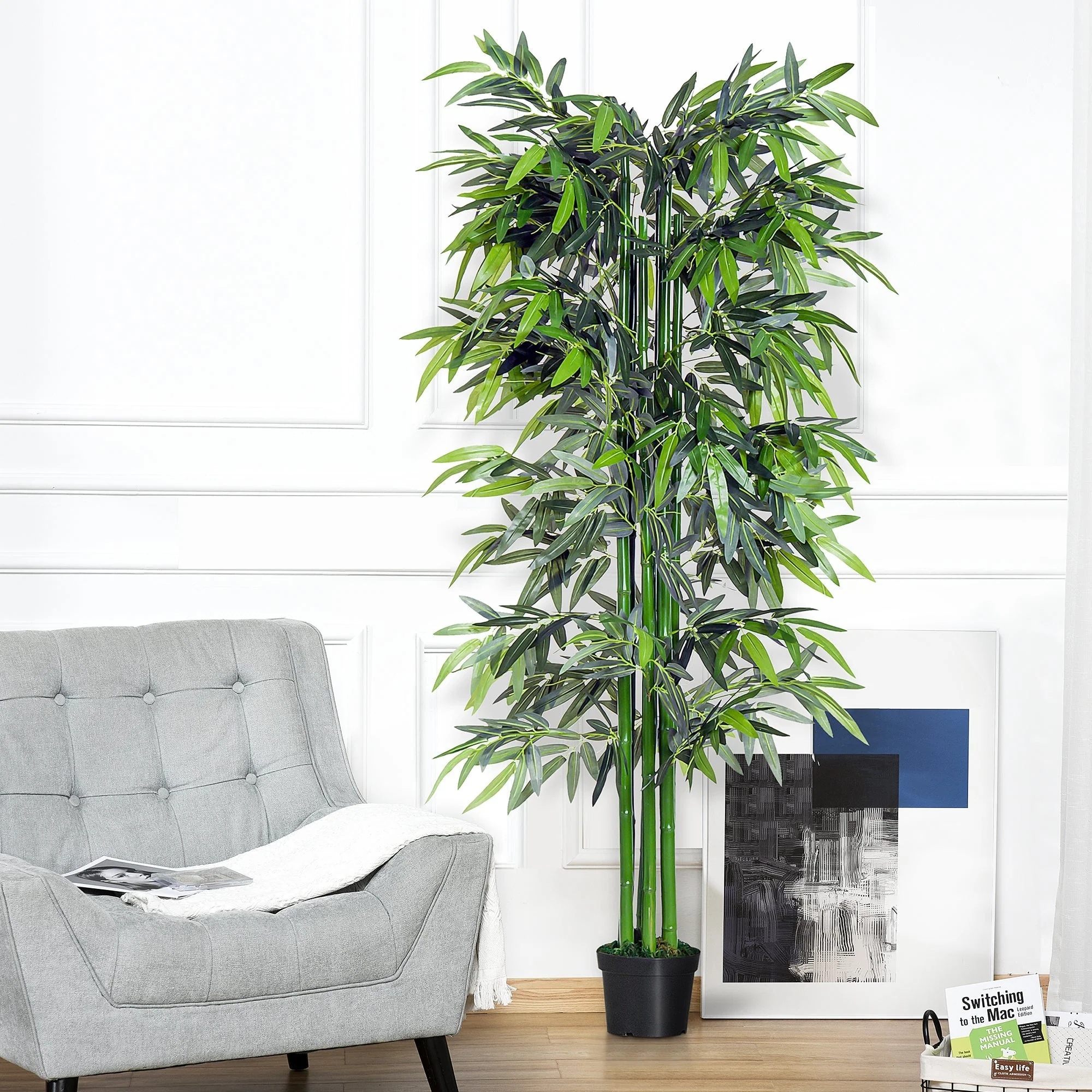 6ft Artificial Bamboo Tree Plant Greenary in A Pot for Home Office Planter 1.8M - Image 2
