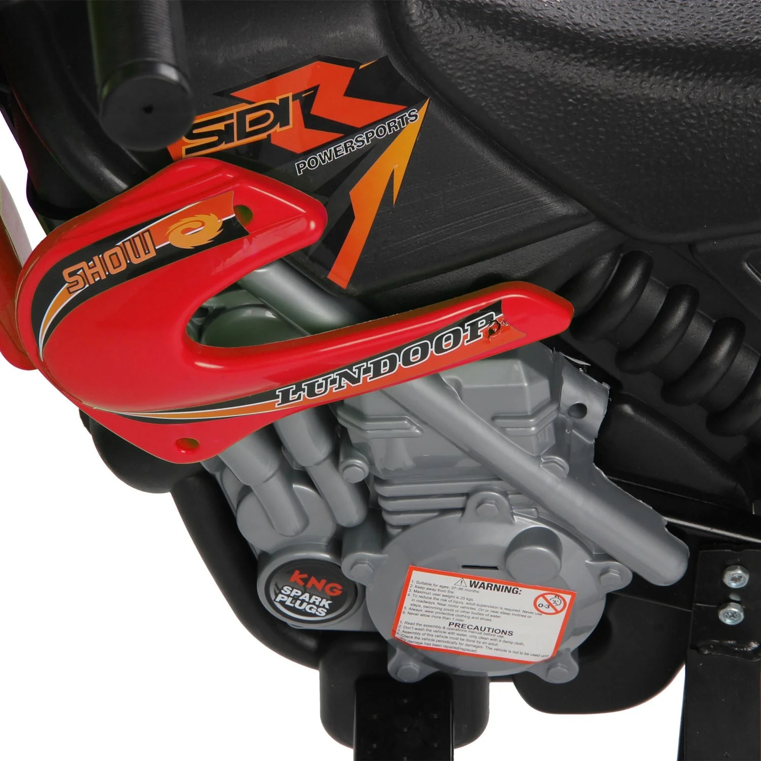 6V Children's PP Electric Ride-On Motorbike with Effects Red - Image 8