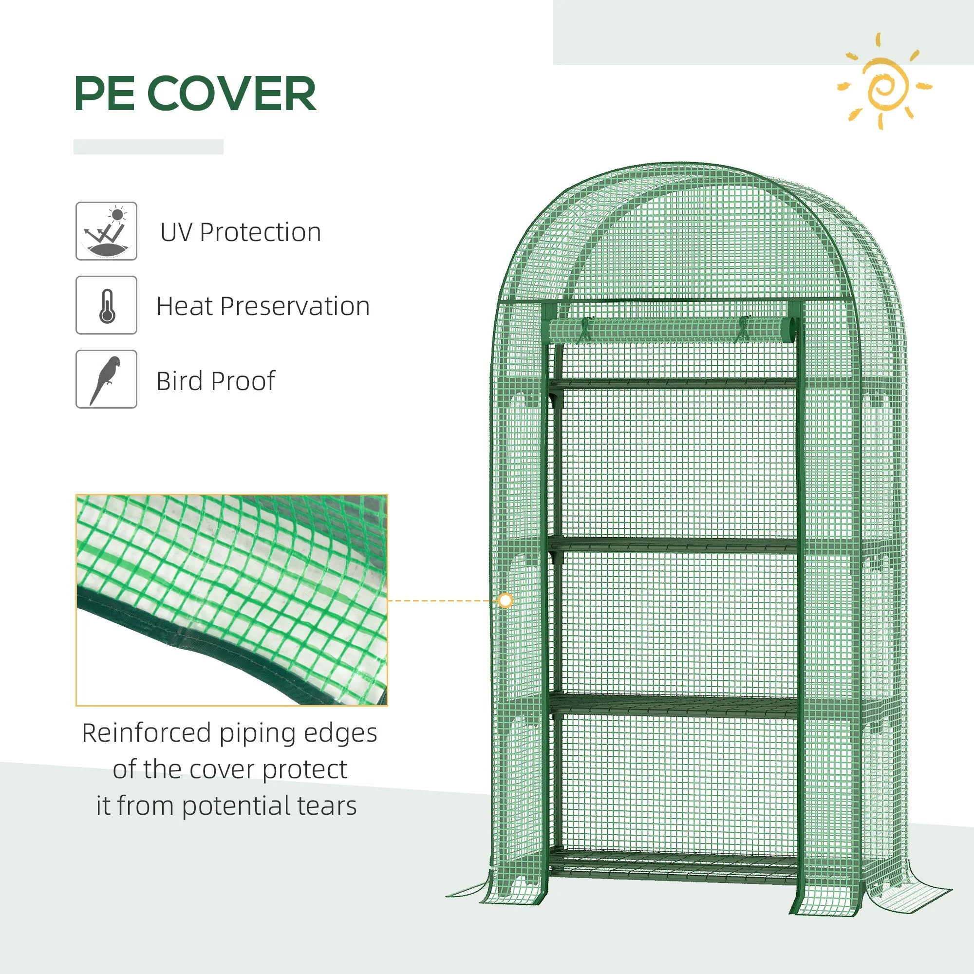 80 x 49 x 160cm Mini Greenhouse for Outdoor - Image 4