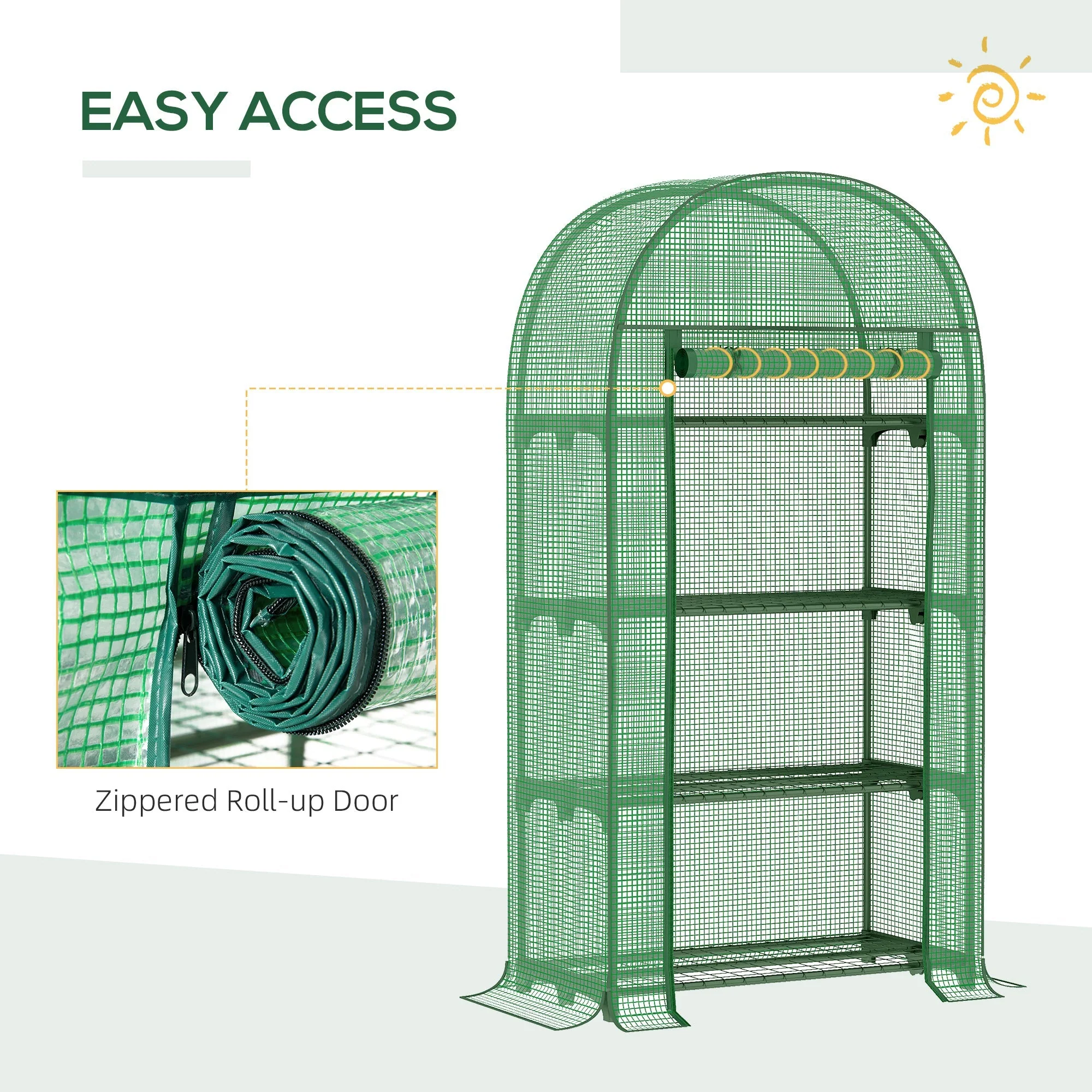 80 x 49 x 160cm Mini Greenhouse for Outdoor - Image 5