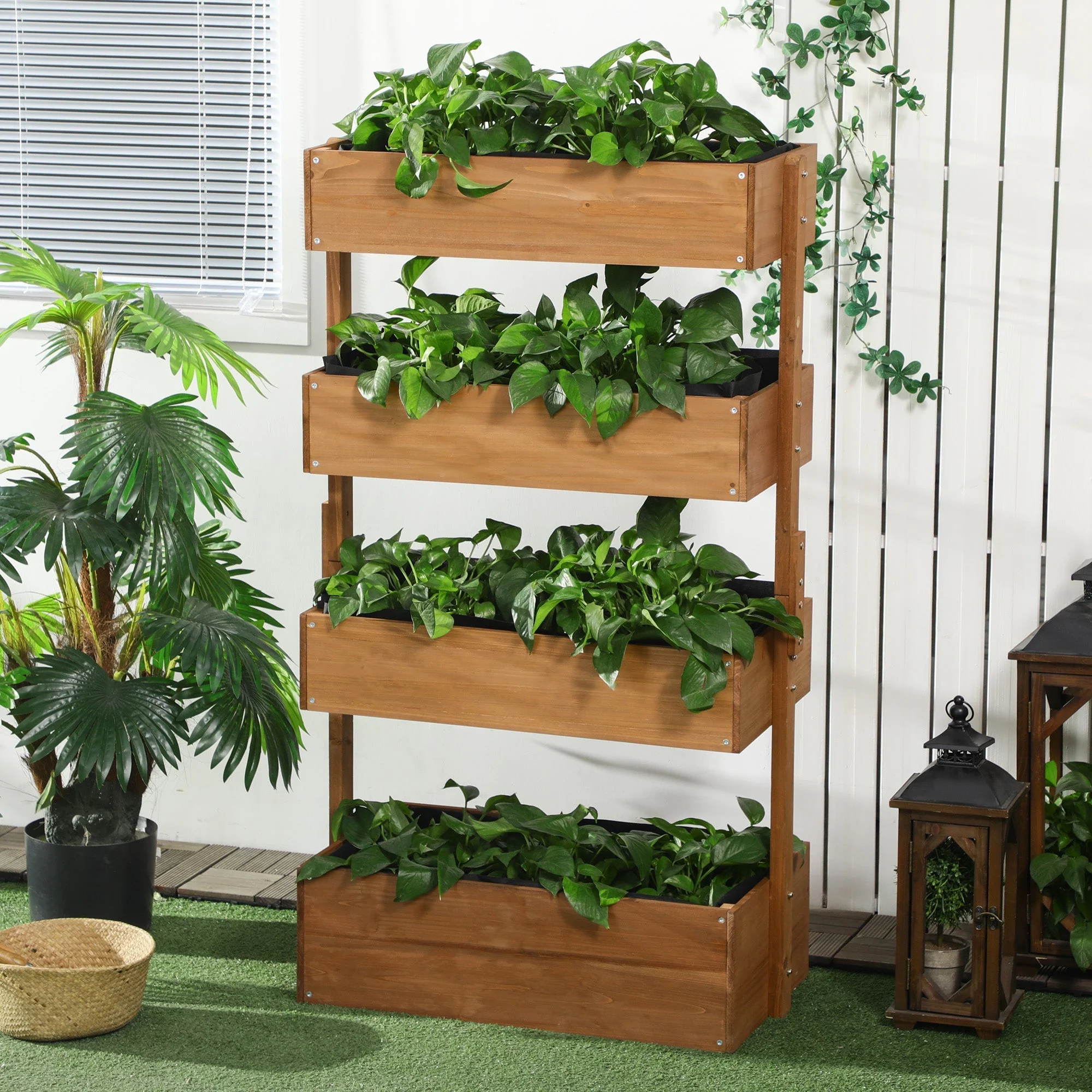 80cm x 45cm x 142cm 4-Tier Raised Garden Bed - Image 2