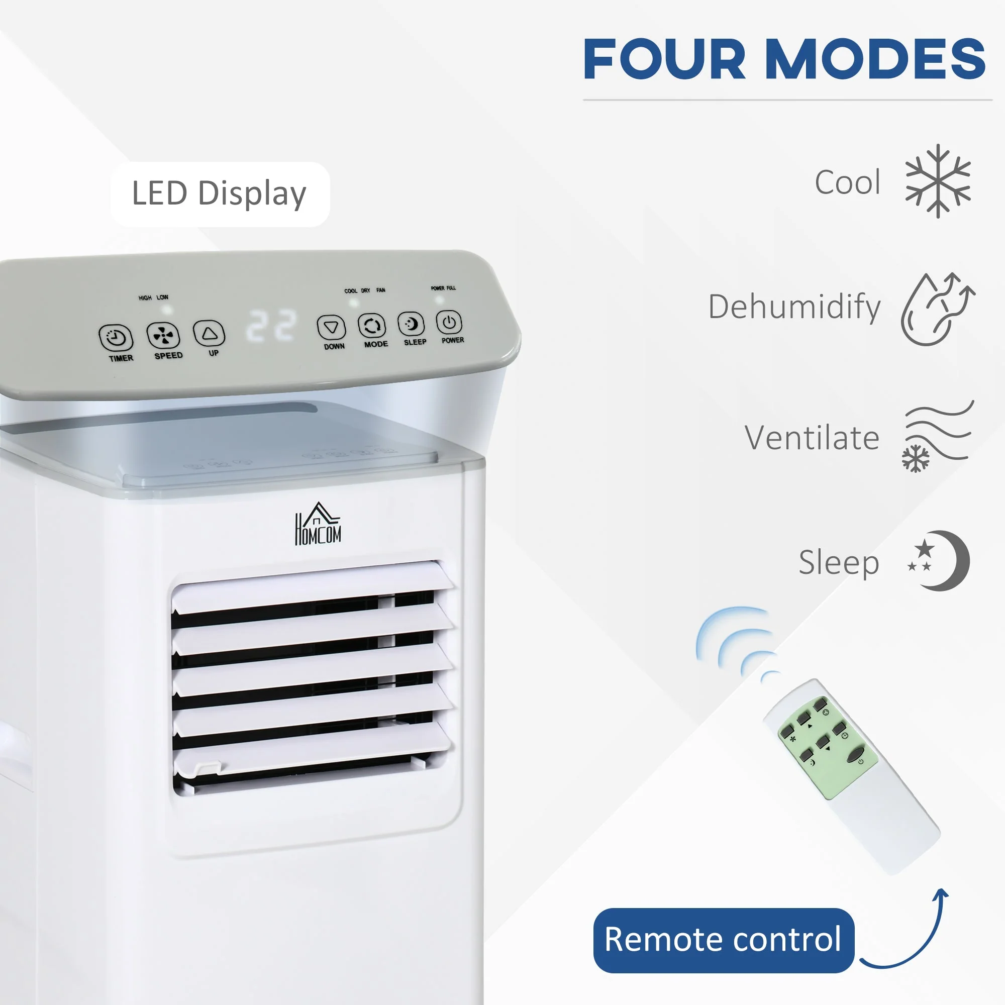 A Rated 7,000 BTU 4-In-1 Portable Dehumindifier With Remote & 24 Hour Timer - Image 4