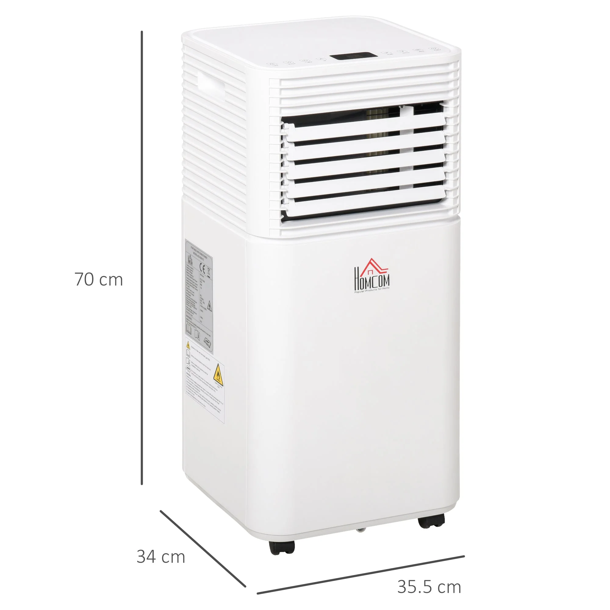 A Rated 7,000 BTU Portable Air Conditioner With Remote & 24 Hour Timer by Homcom - Image 2