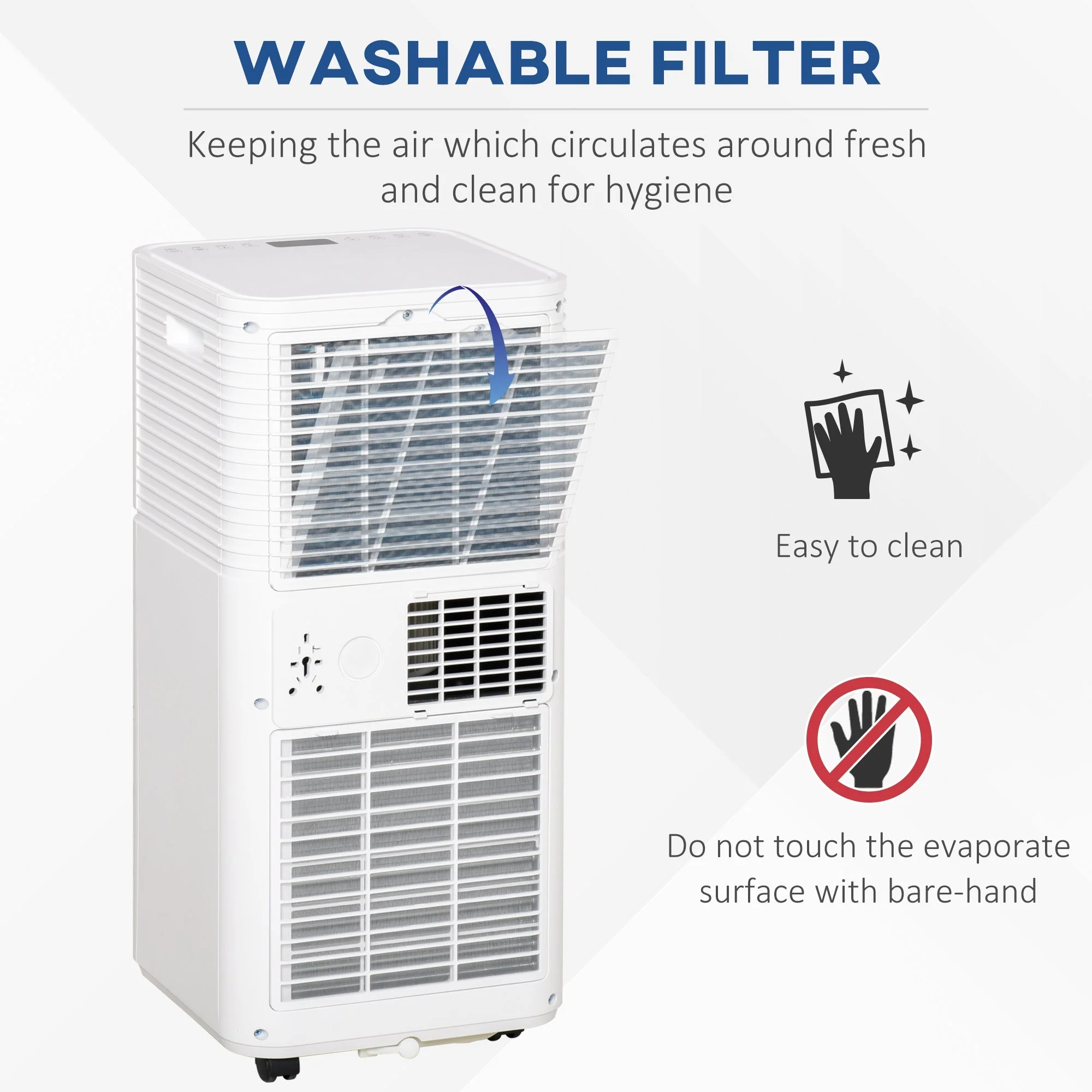 A Rated 9,000 BTU Portable Air Conditioner With Remote & 24 Hour Timer by Homcom - Image 6