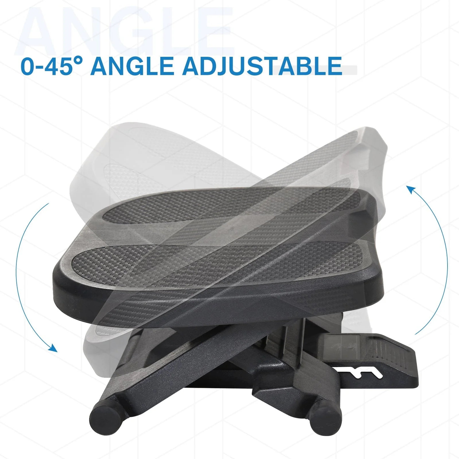 Adjustable Under-Desk Footrest Height Angle Tilt Anti-Slip Compact Health Black - Image 5