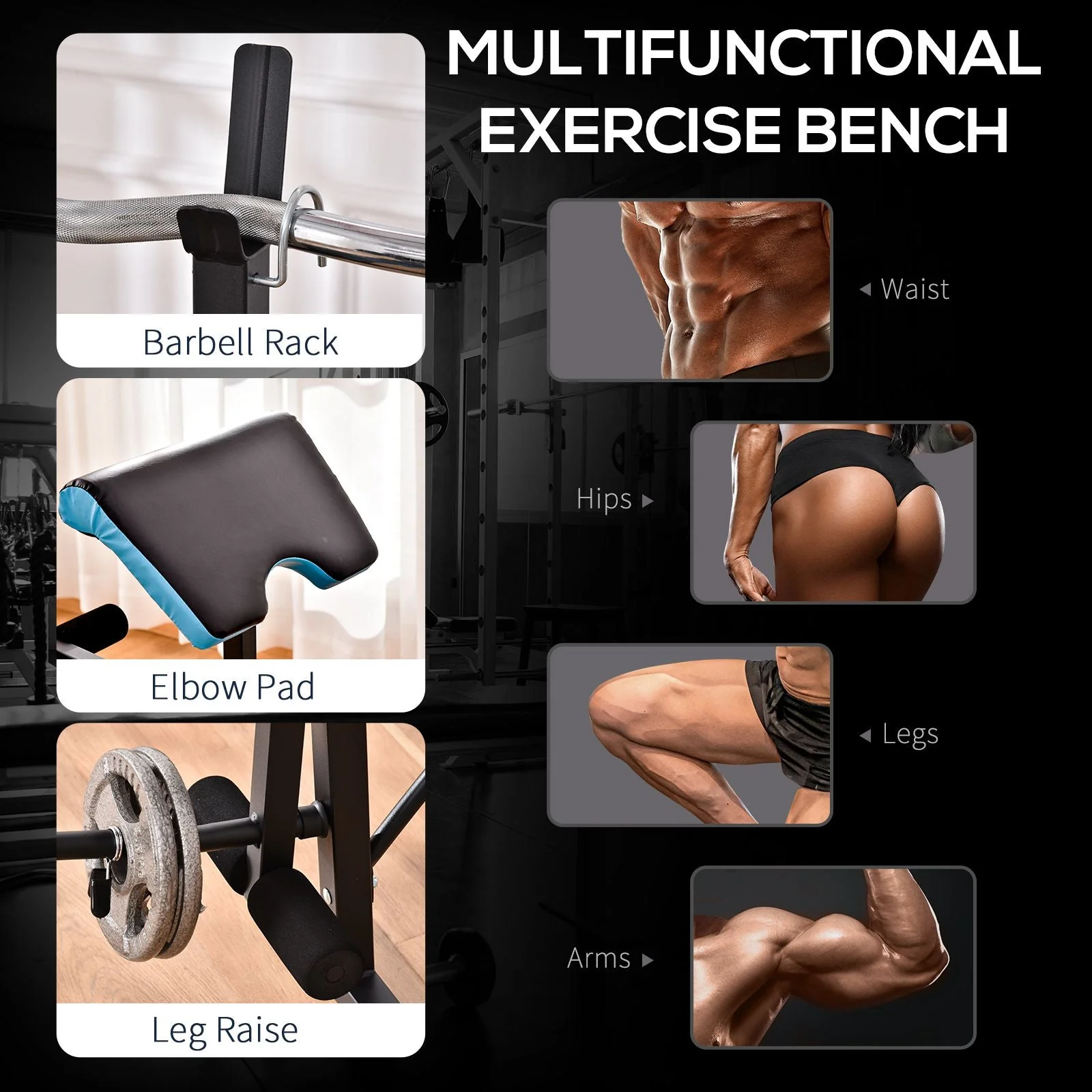 Adjustable Weight Bench with Leg Developer Barbell Rack for Home Gym Fitness - Image 4