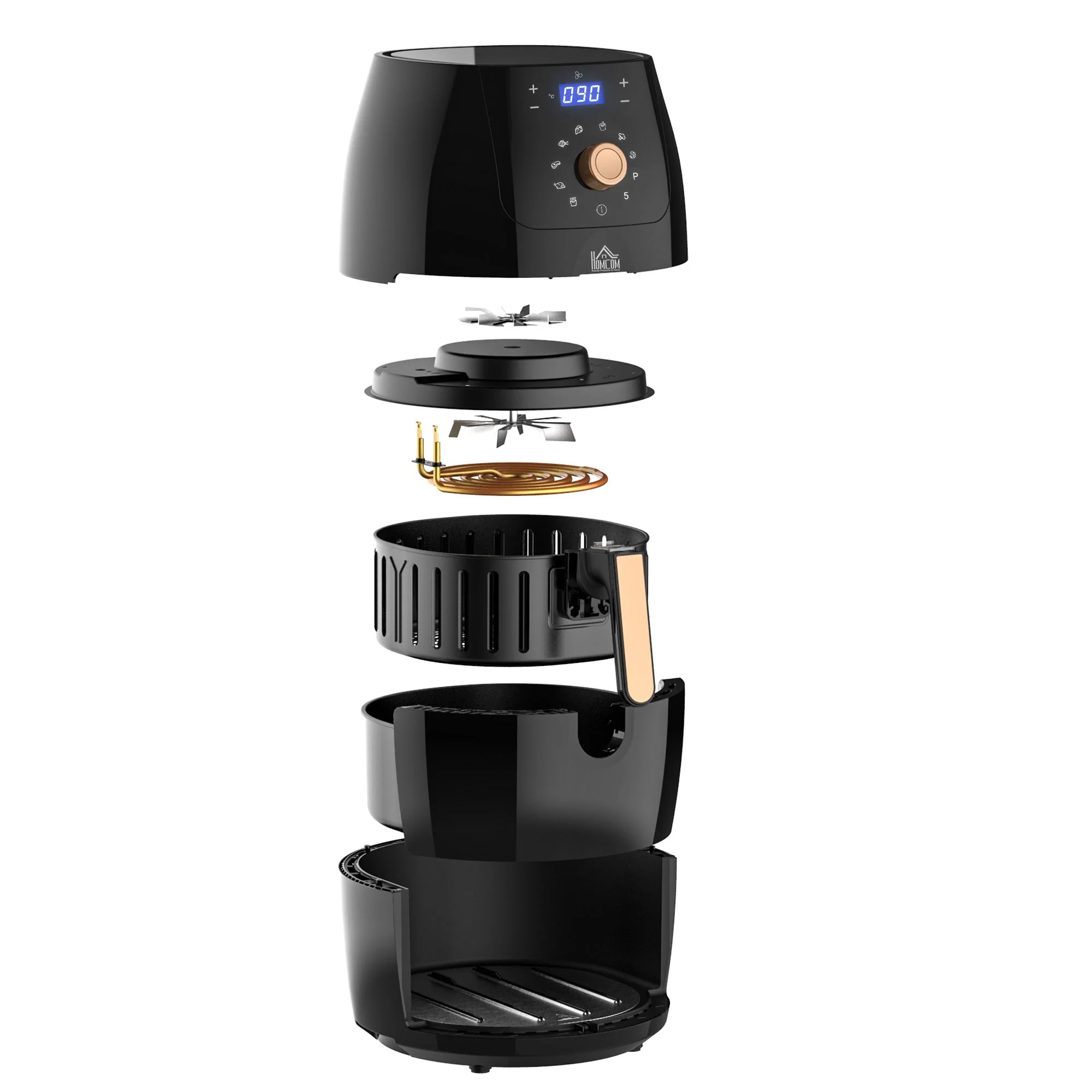Air Fryers 1700W 5.5L with Digital Display Rapid Air Circulation System Adjustable Temperature 60 Min Timer for Healthy Oil Free Low Fat Cooking Nonstick Basket - Image 9
