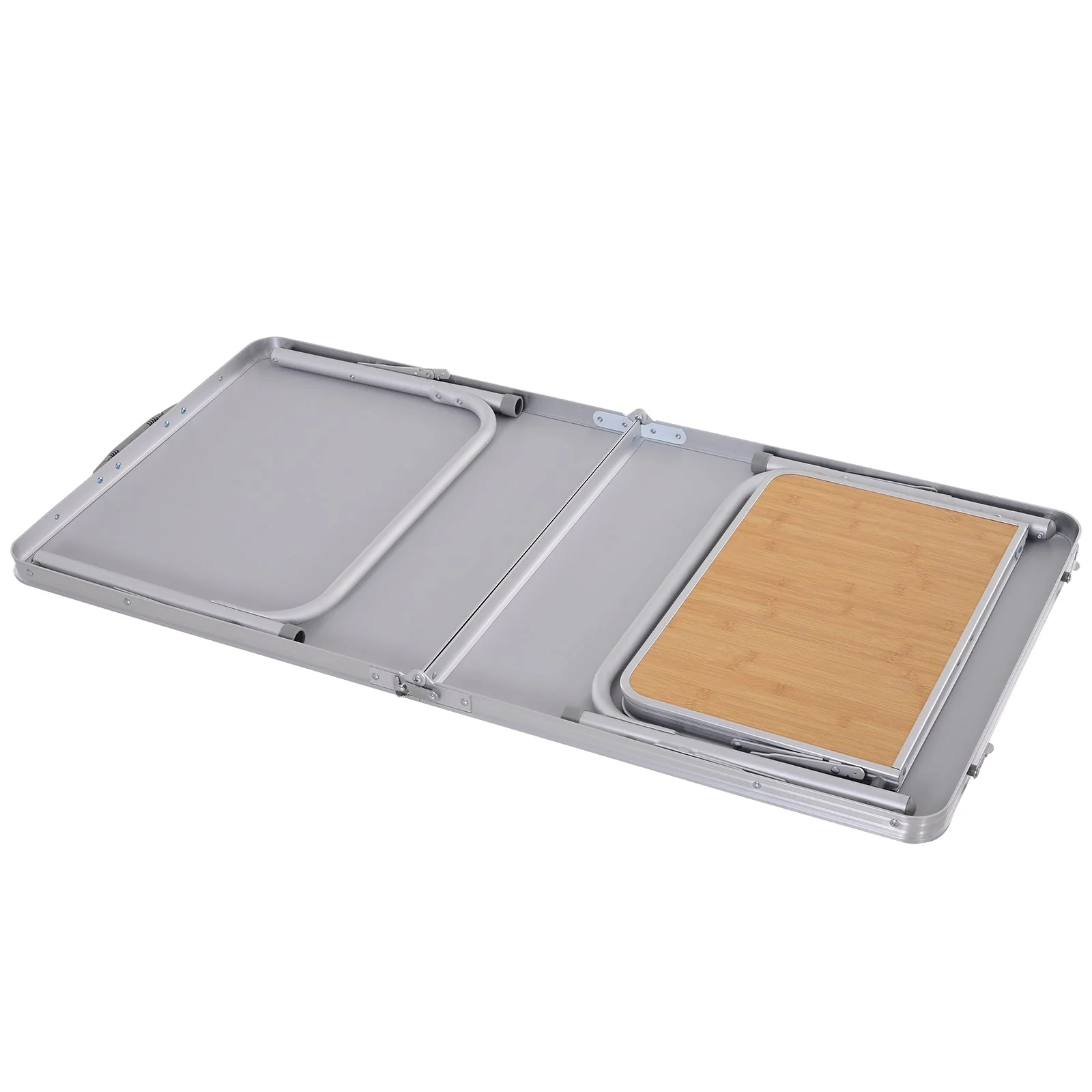 Aluminium Medium-density fibreboard-Top 4ft Folding Portable Outdoor Table Silver - Image 8