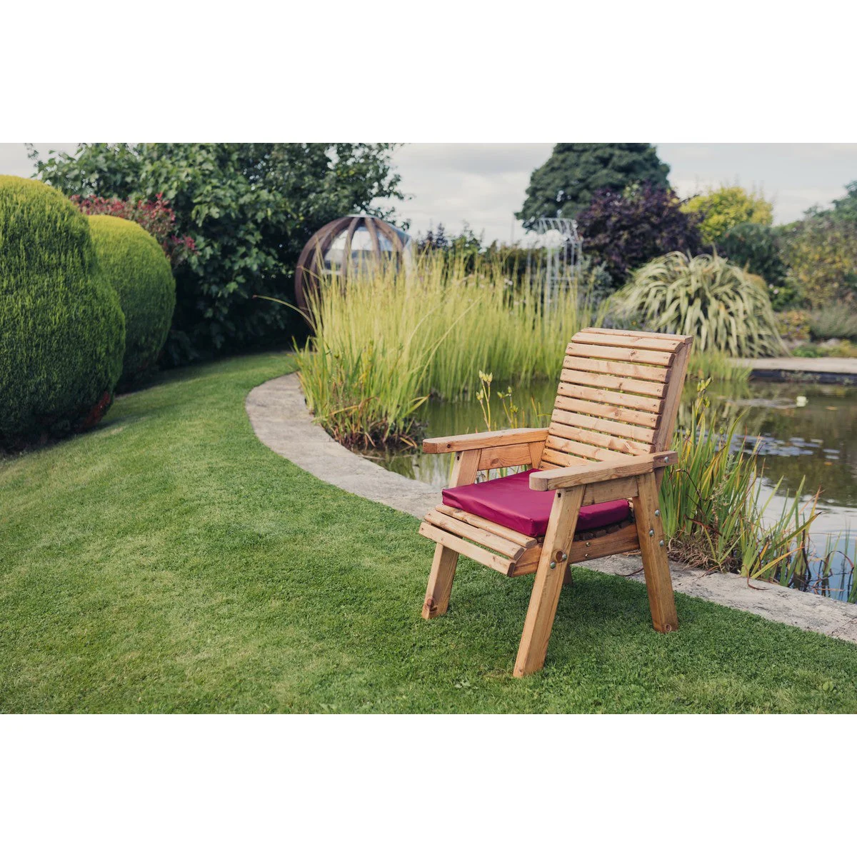 Amesbury Burgundy Waterproof Seat Cushion by Churnet Valley - R1C - Image 2