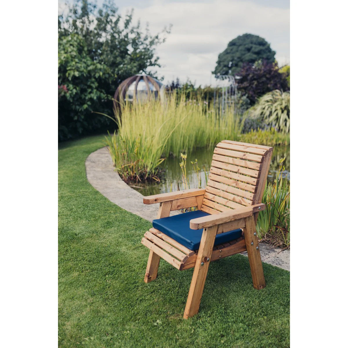 Amesbury Navy Waterproof 2 x Seat Cushion by Churnet Valley - N1C-2 - Image 3