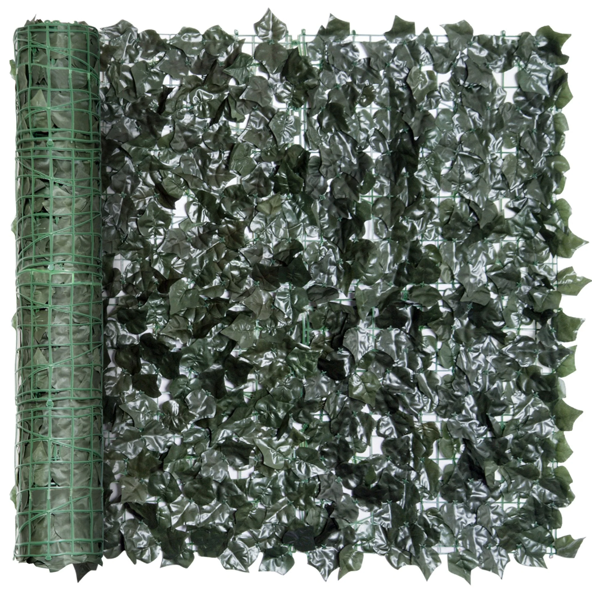Artificial Leaf Hedge Screen Privacy Fence Panel for Garden Outdoor Indoor Decor 2.4M x 1M Dark Green - Image 2