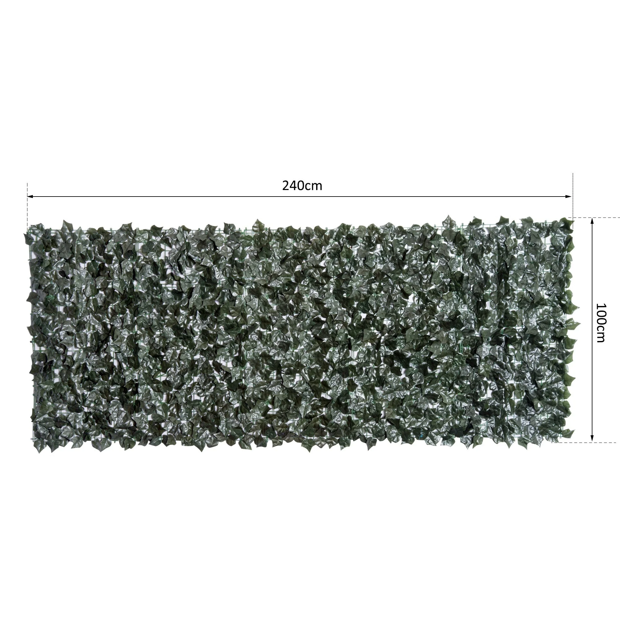 Artificial Leaf Hedge Screen Privacy Fence Panel for Garden Outdoor Indoor Decor 2.4M x 1M Dark Green - Image 3