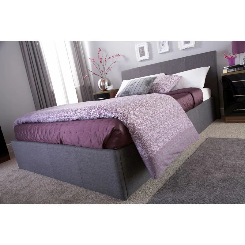 Ascot Double Ottoman Bed Fabric Grey 5 x 7ft - Image 5