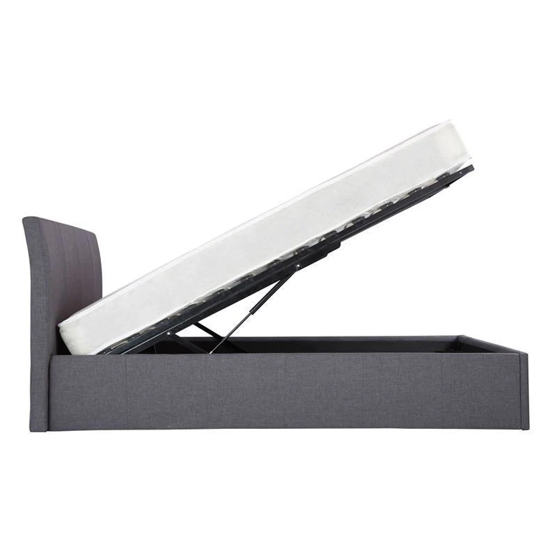 Ascot King Size Ottoman Bed Fabric Grey 5 x 7ft - Image 3