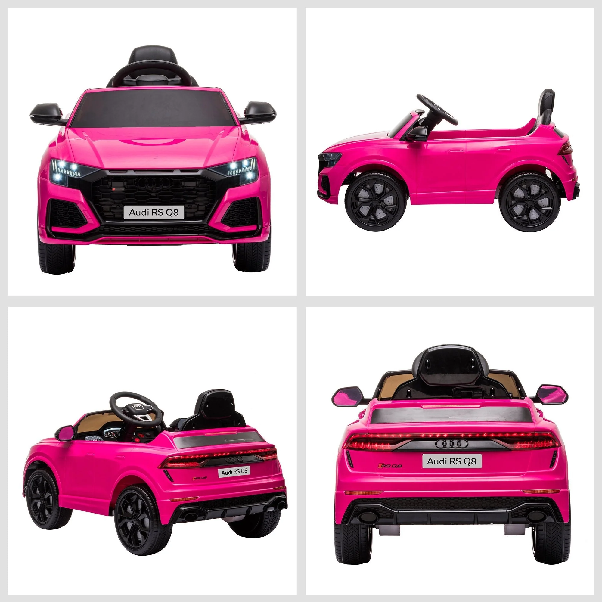 Audi RS Q8 6V Kids Electric Ride On Car Toy w/ Remote USB MP3 Bluetooth Pink - Image 8