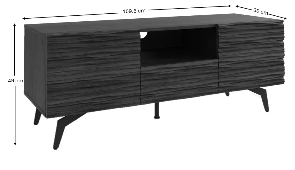 Bantham TV Unit Dark Walnut 1 Shelf 1 Drawer 2 Doors - Image 6