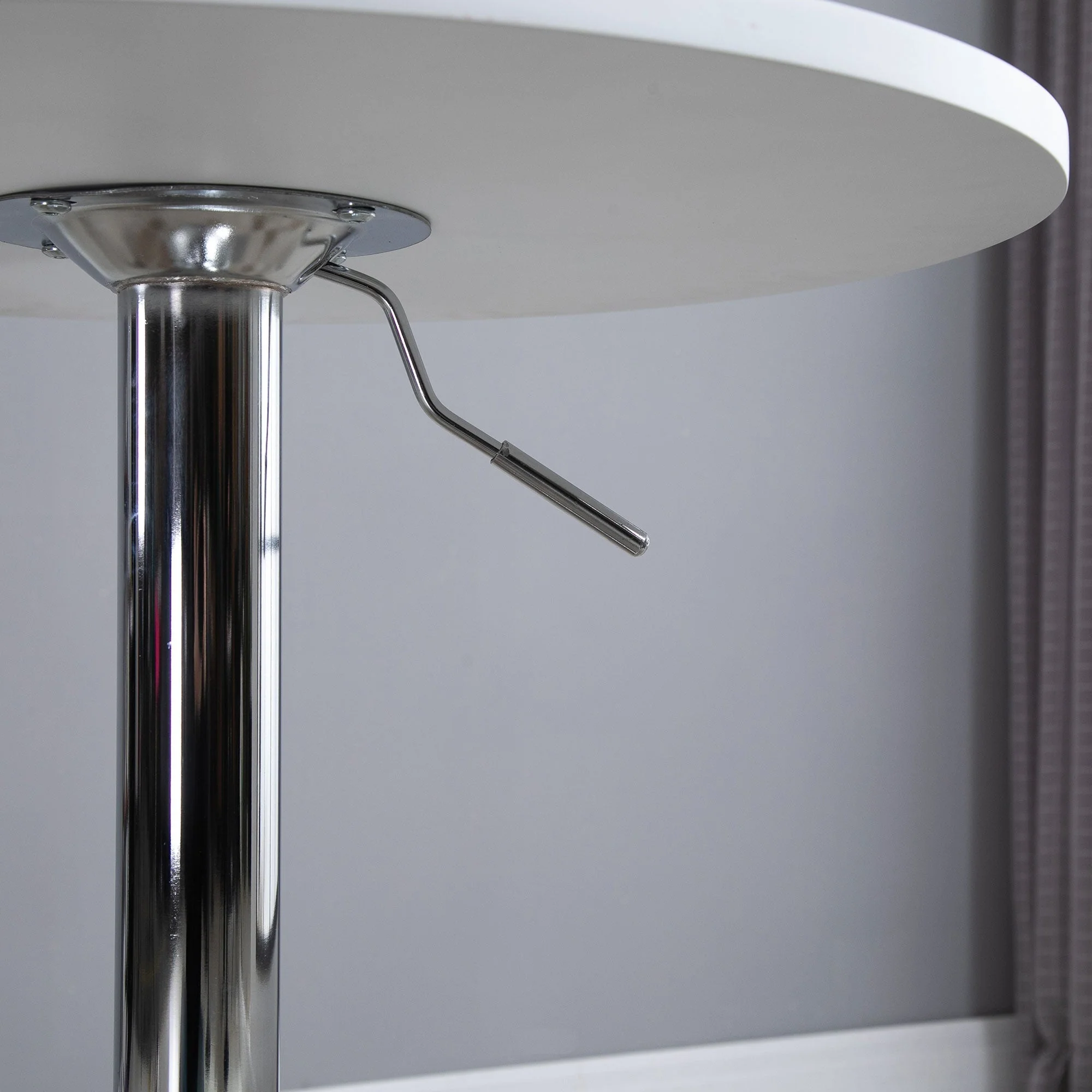 Bar Table ?60cm Adjustable Height Round Bistro Table w/ Swivel Top Metal Frame Counter Surface Stylish Kitchen Conservatory White - Image 9