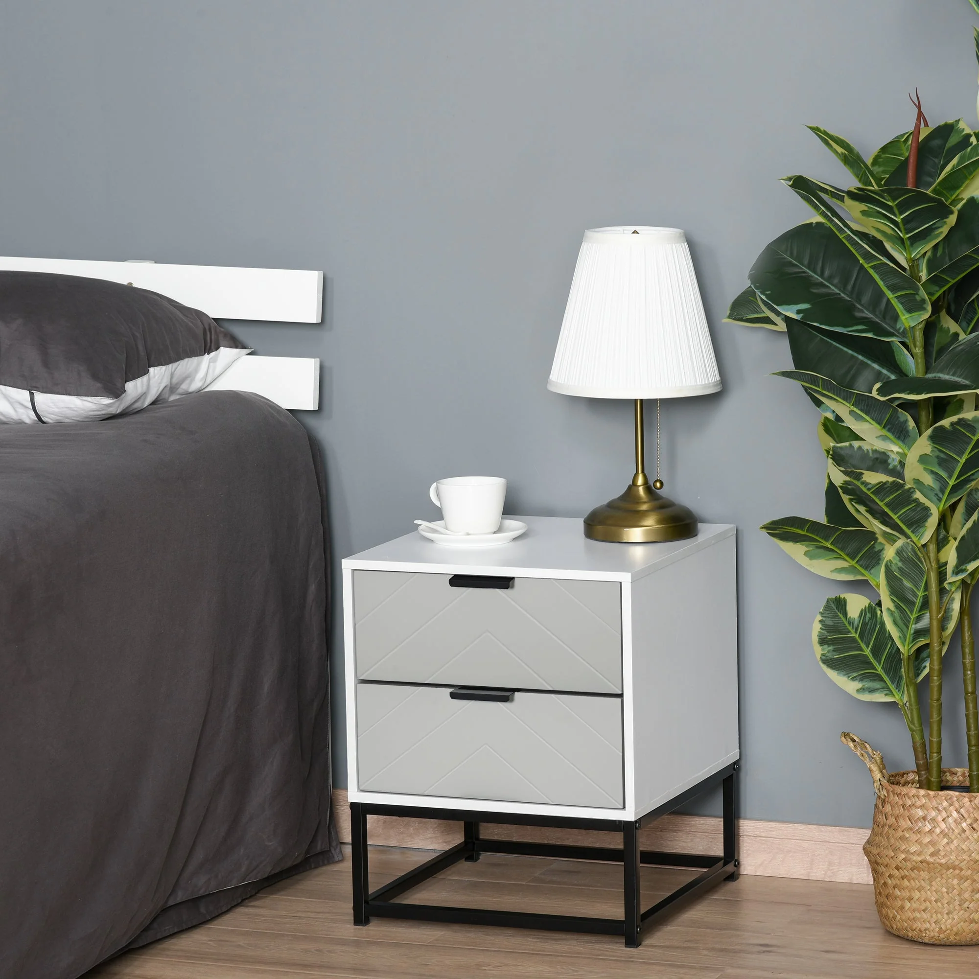 Bedside Cabinet with 2 Drawer Storage Unit - Image 2