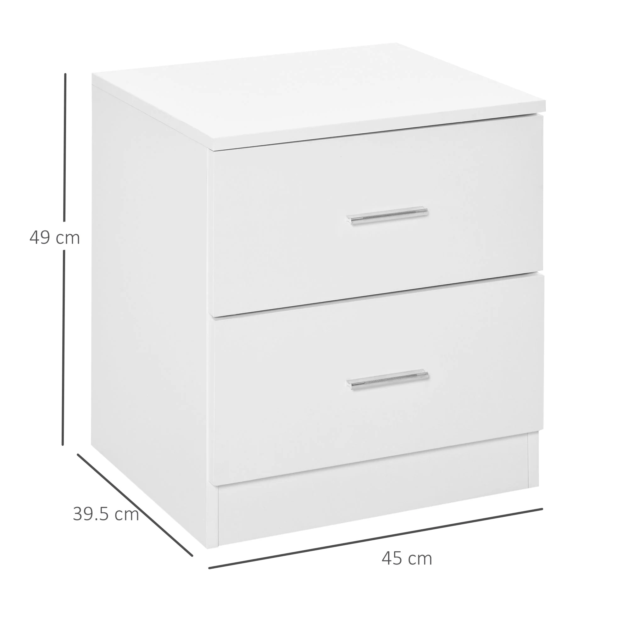 Bedside Table with 2 Drawers - Image 3