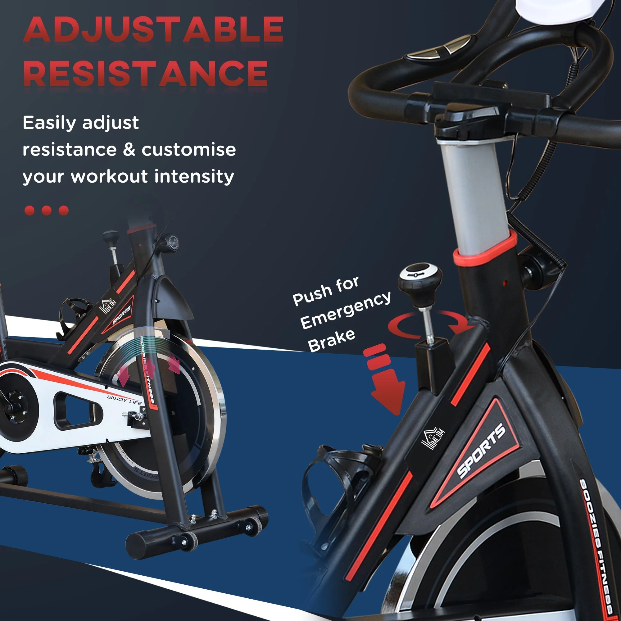 Belt-Driven Exercise Bike Home Fitness Trainer W/ Adjustable Resistance - Image 4