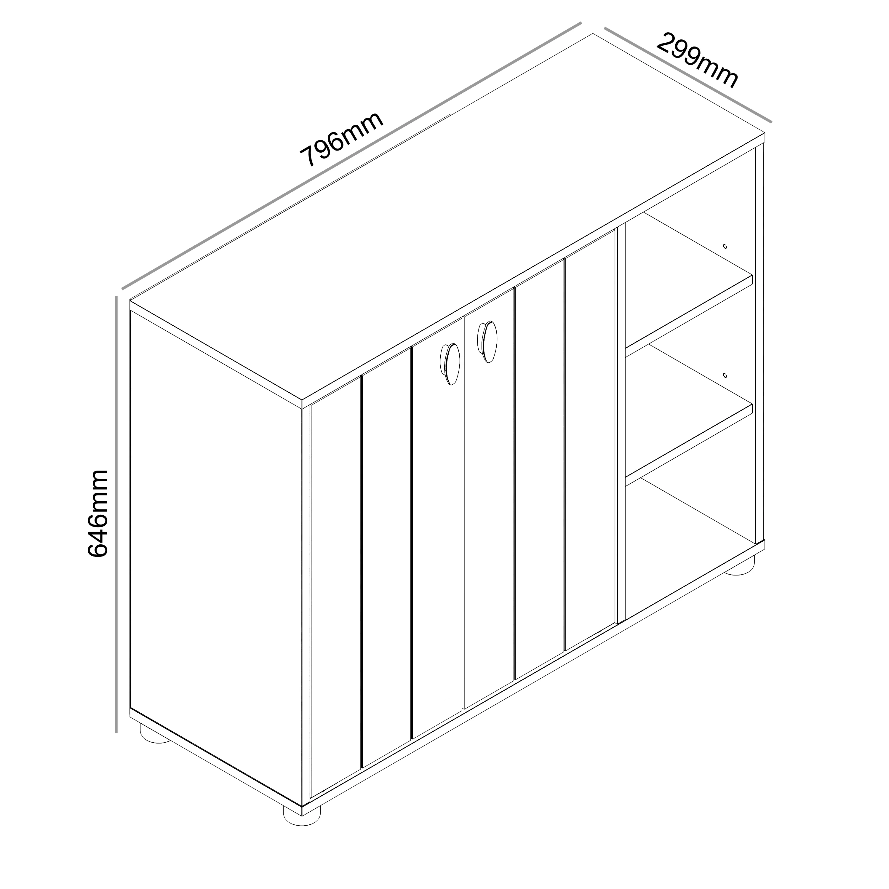 Bideford Shoe Storage Light Grey 2 Doors 6 Shelves - Image 6
