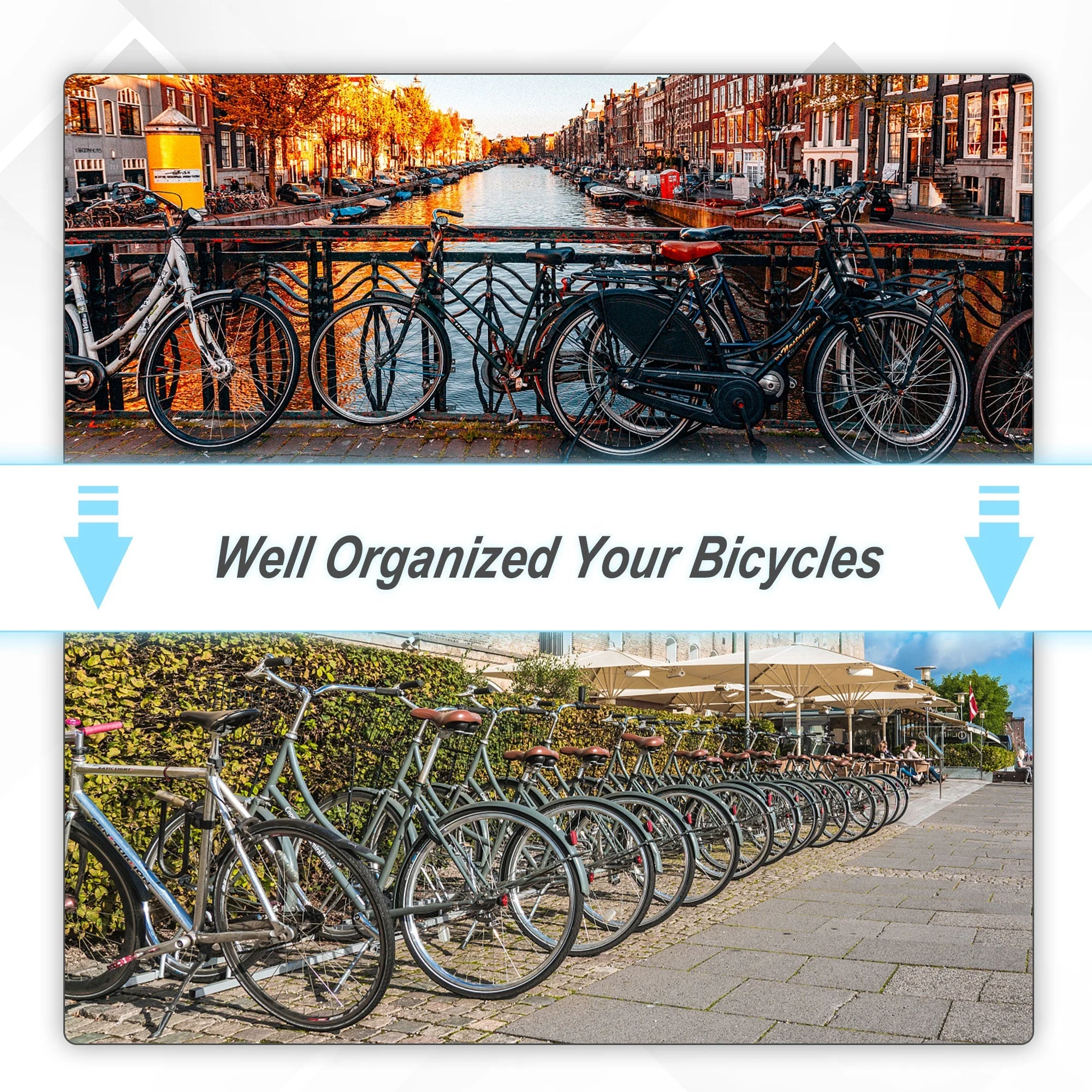 Bike Stand Parking Rack Floor or Wall Mount Bicycle Cycle Storage Locking Stand 4 Racks - Image 7