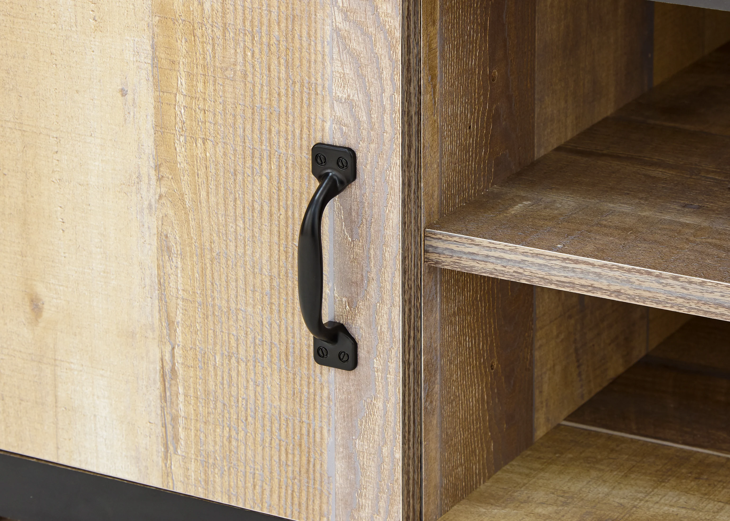 Boston TV Unit Oak 2 Shelves 2 Doors - Image 4